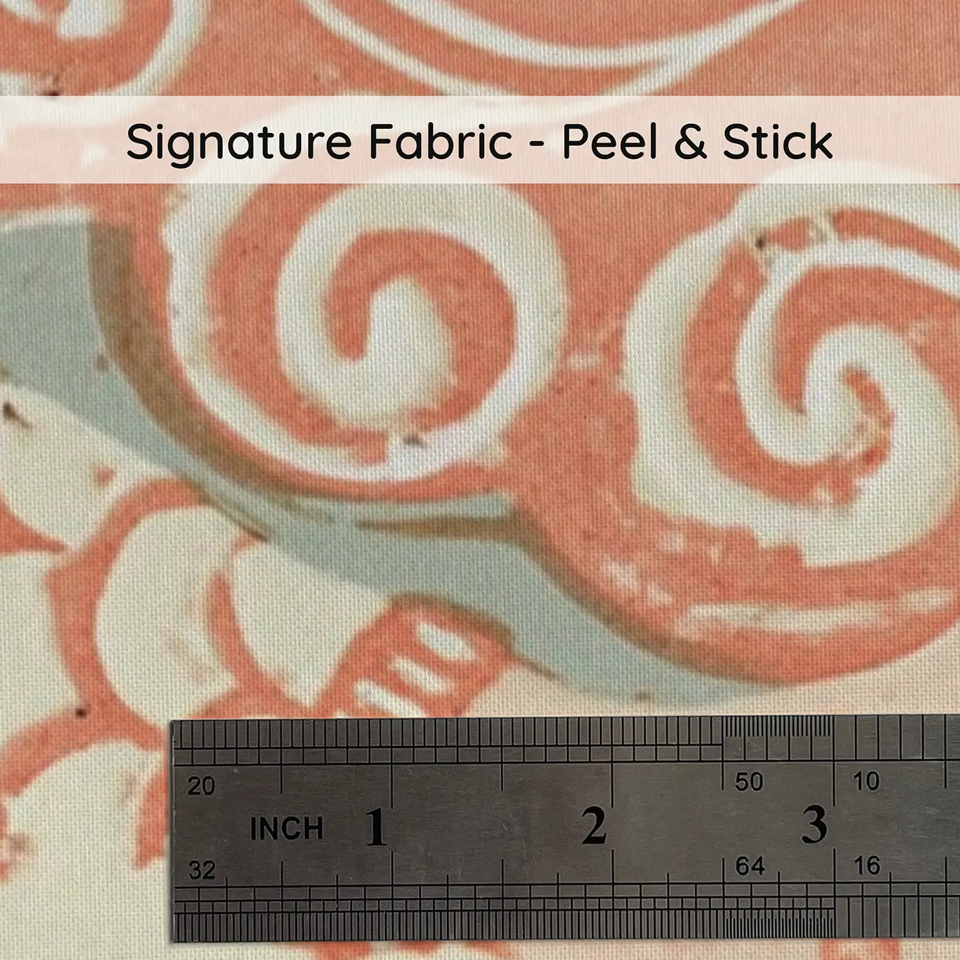 Fabric texture close-up of Block Print Mermaid Seaweed Sway Wainscoting Wallpaper by Whimsy Tots