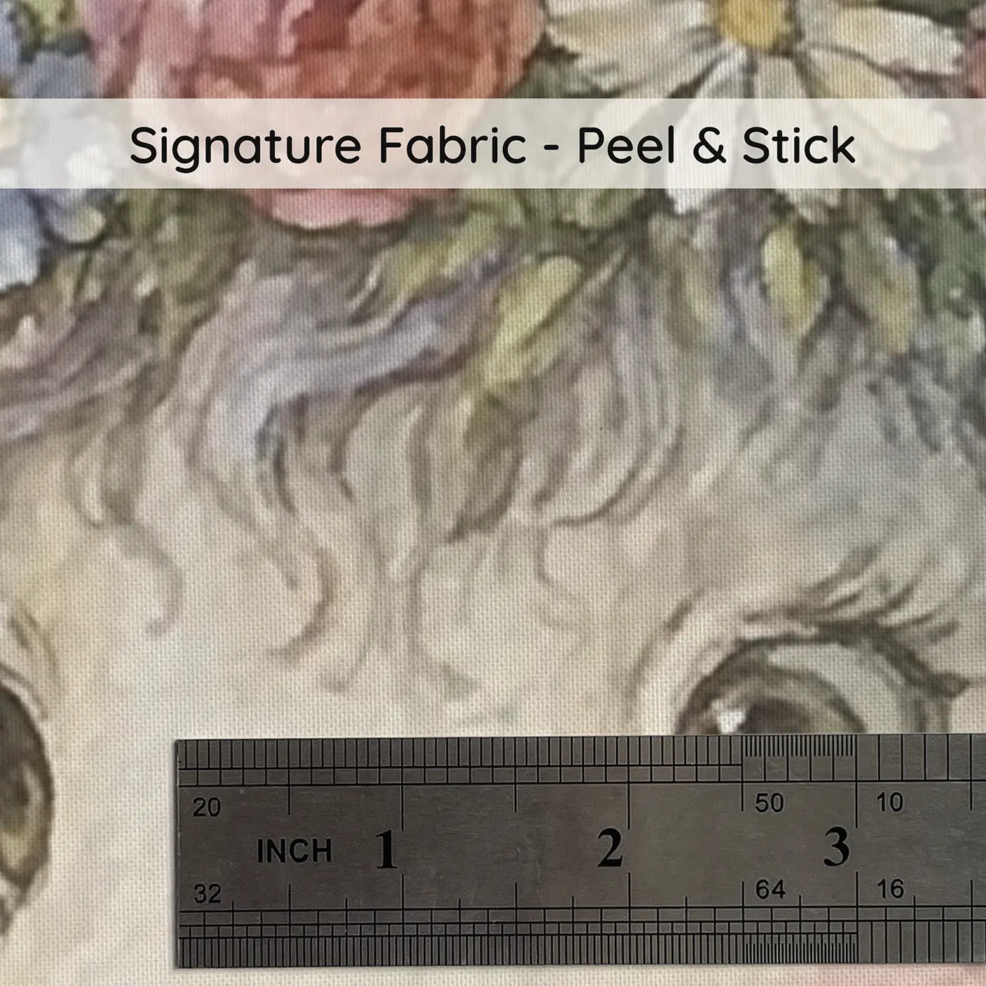 Fabric texture close-up of Unicorn Birthday Flower Crown Wainscoting Wallpaper by Whimsy Tots