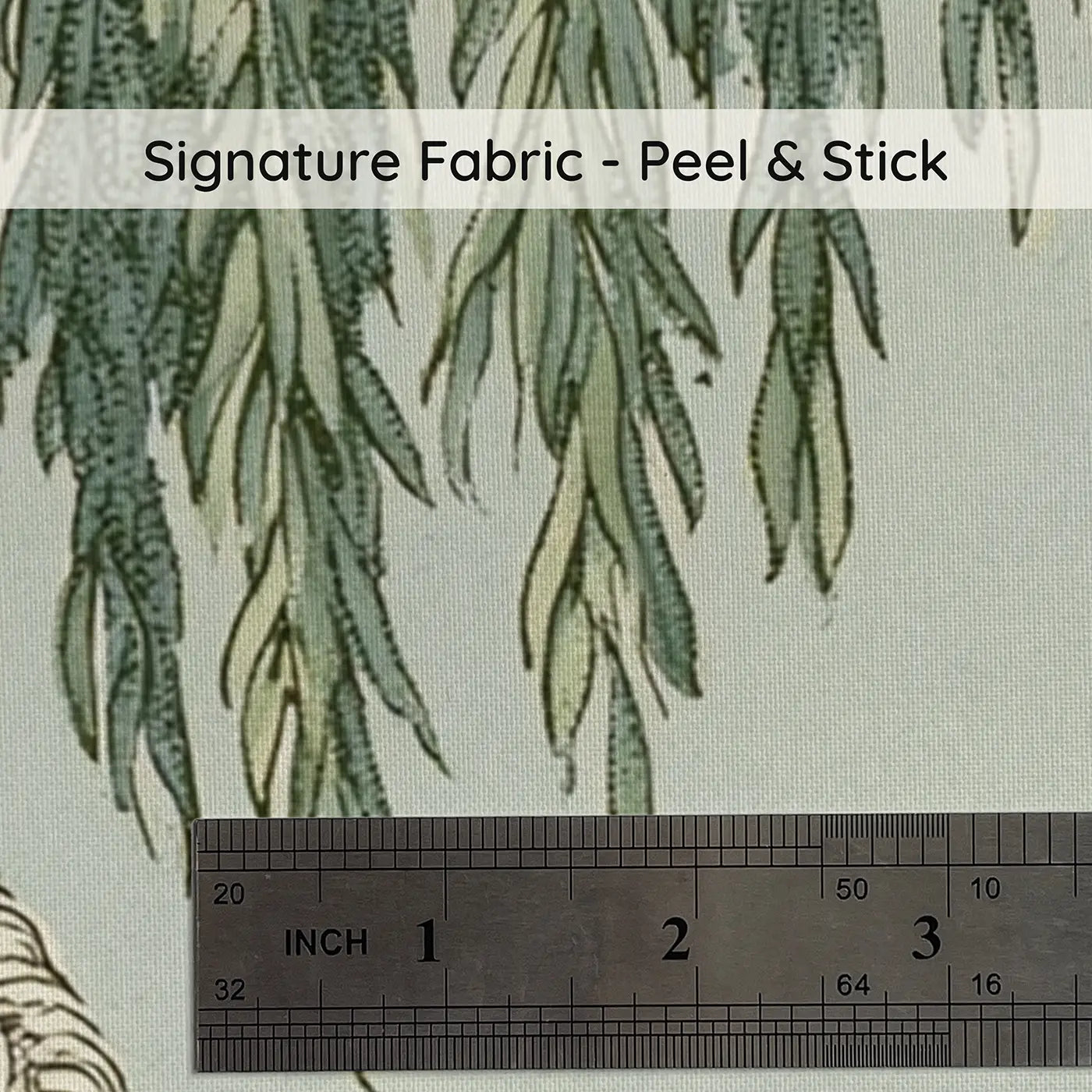 Fabric texture close-up of Unicorn Willow Stream Scene Wainscoting Wallpaper by Whimsy Tots
