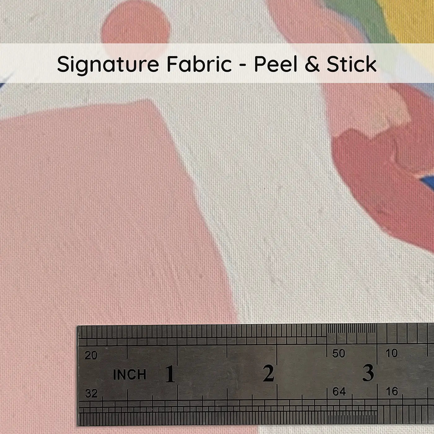 Fabric texture close-up of Flat Unicorn Rainbow Hill Wainscoting Wallpaper by Whimsy Tots