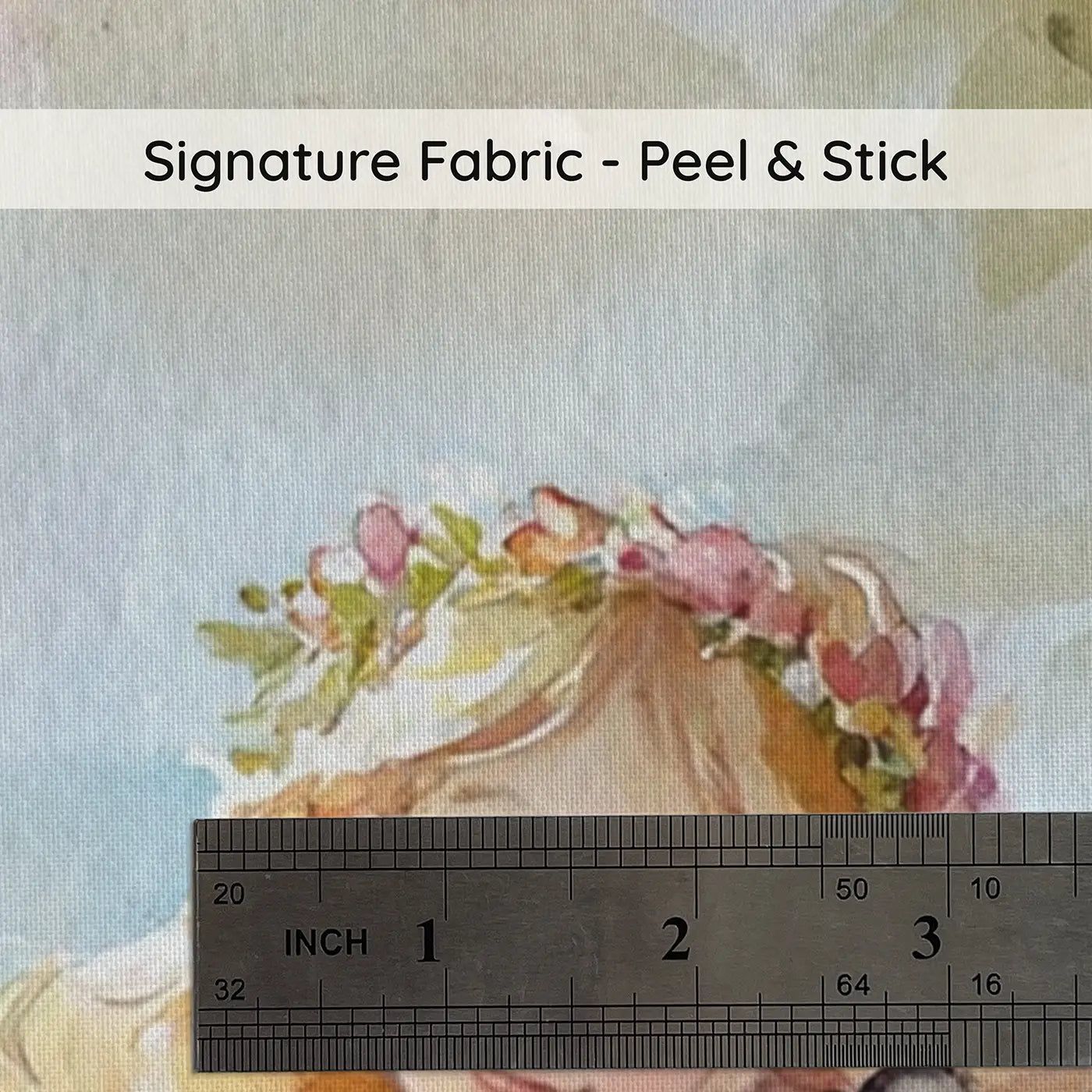 Fabric texture close-up of Princess Morning Garden Breakfast Wainscoting Wallpaper by Whimsy Tots