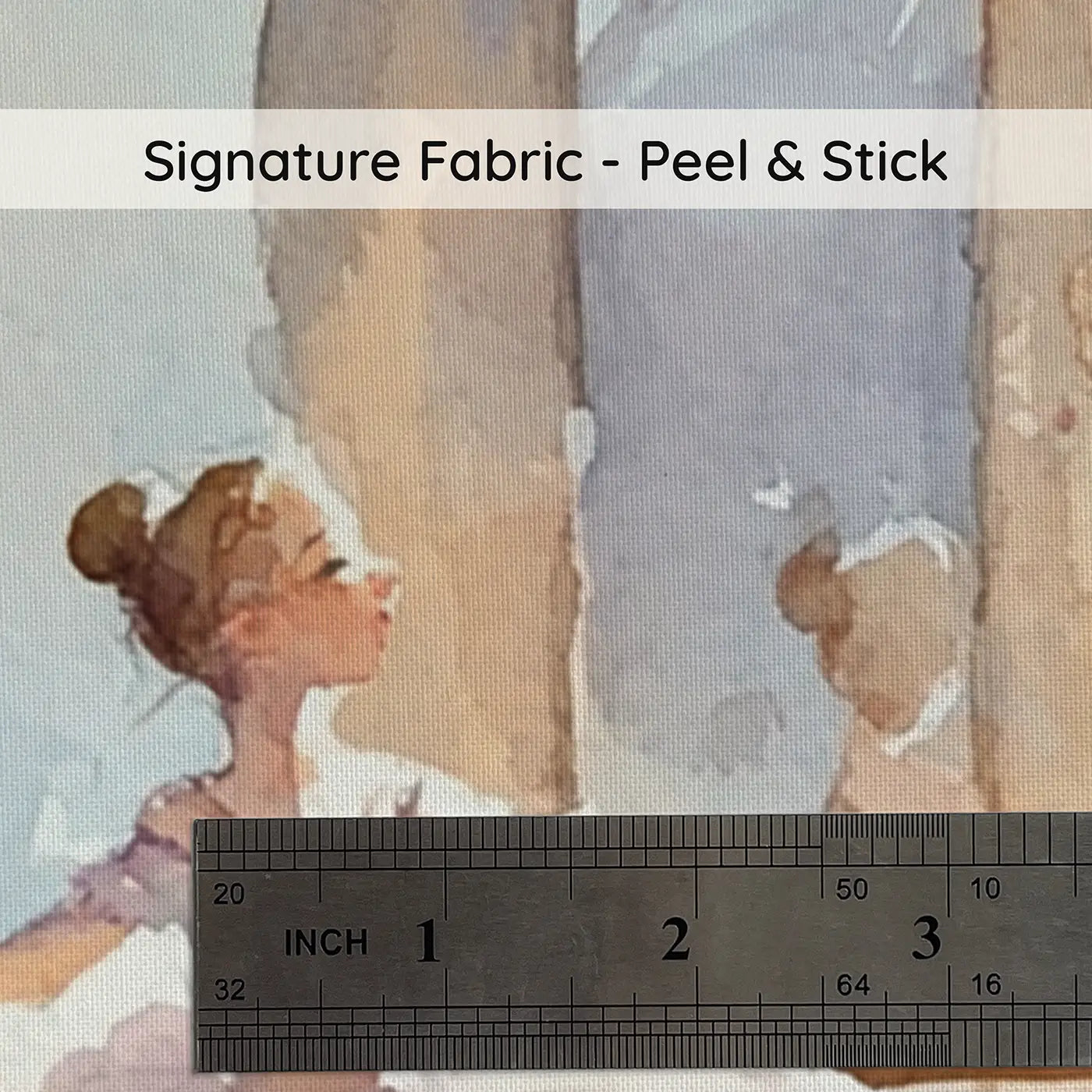 Fabric texture close-up of Princess Ballet Rehearsal Studio Wainscoting Wallpaper by Whimsy Tots