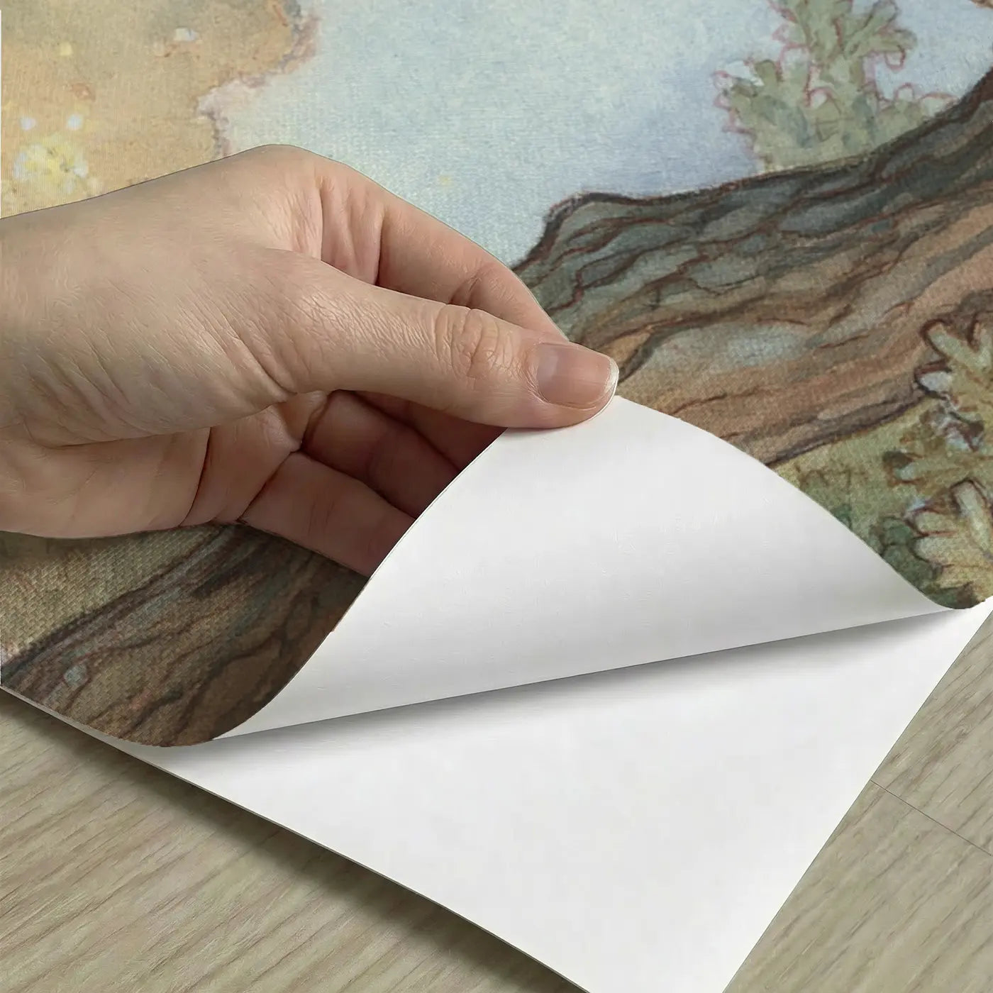 Peel-and-stick detail of Princess Garden Swing Evening Wainscoting Wallpaper by Whimsy Tots