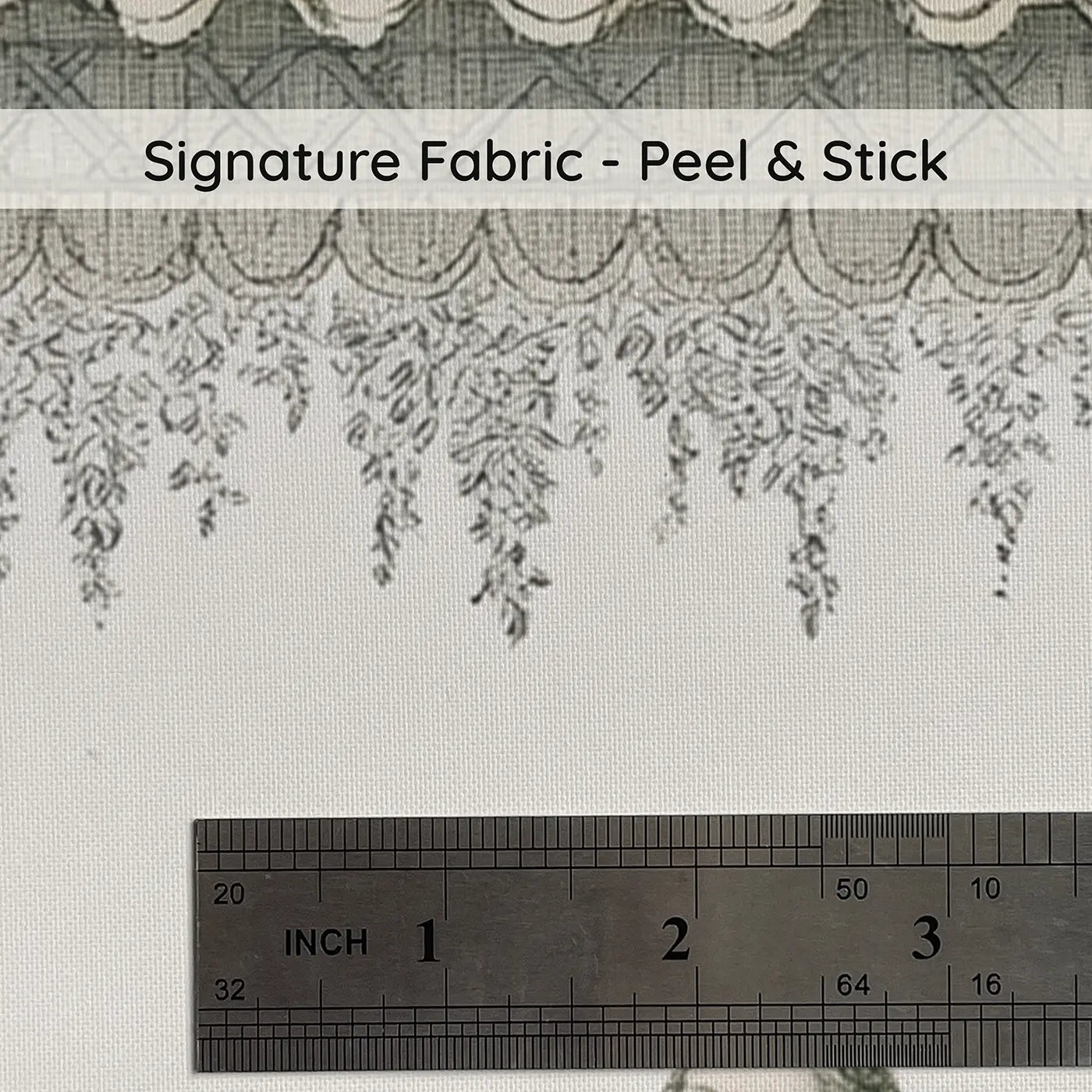 Fabric texture close-up of Princess Pavilion Garden Toile Wainscoting Wallpaper by Whimsy Tots