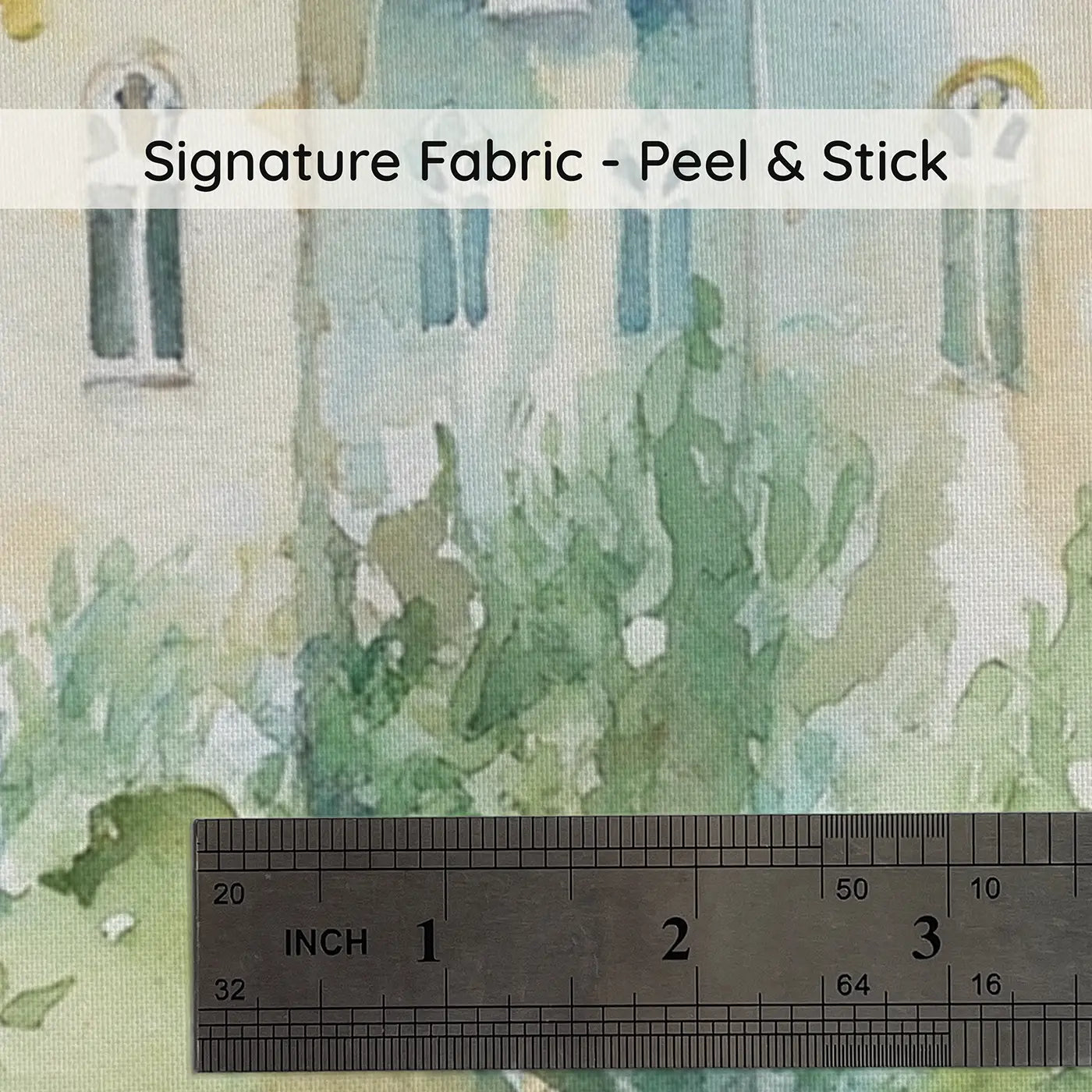 Fabric texture close-up of Castle Drawbridge Pond Reflection Wainscoting Wallpaper by Whimsy Tots