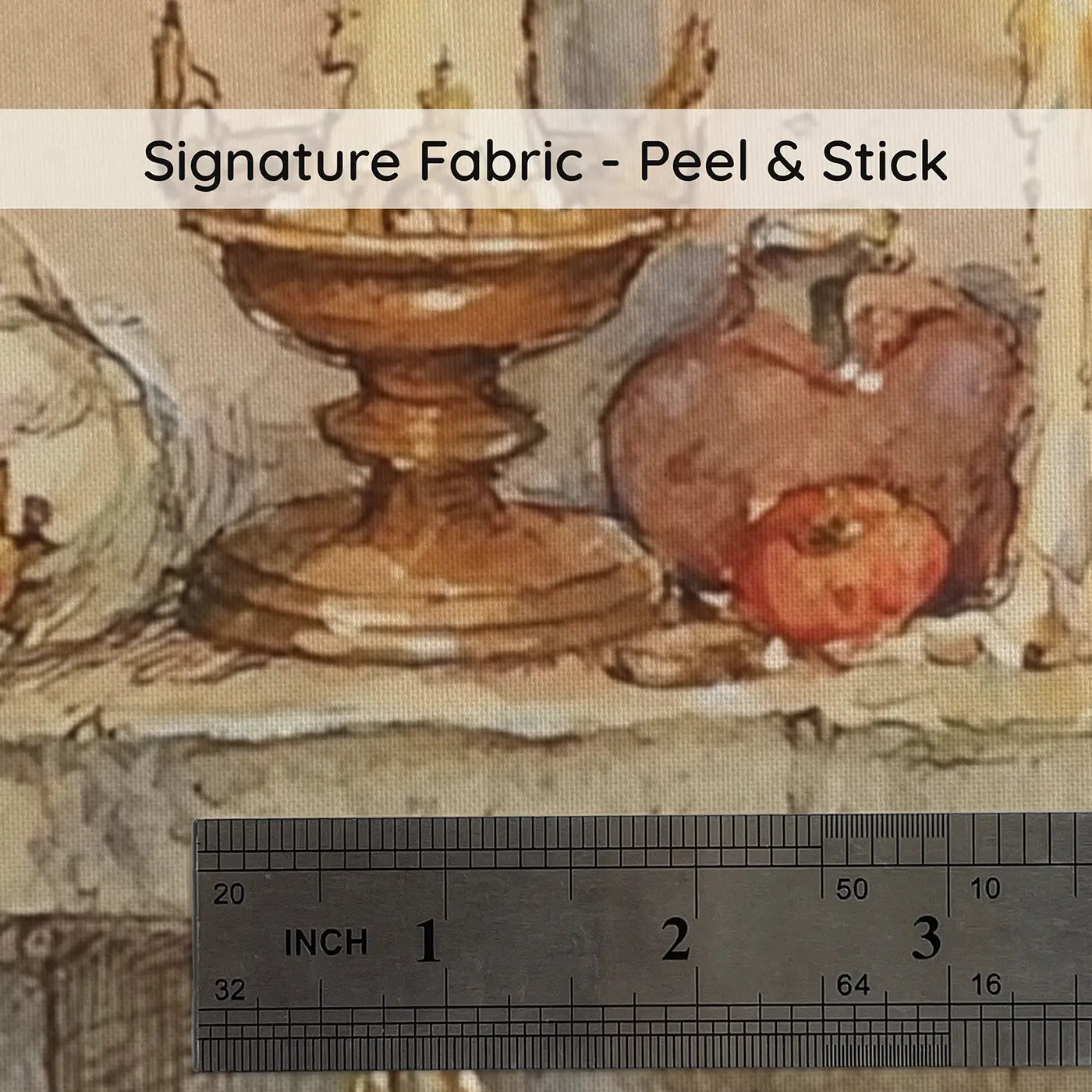 Fabric texture close-up of Castle Treasury Golden Room Wainscoting Wallpaper by Whimsy Tots