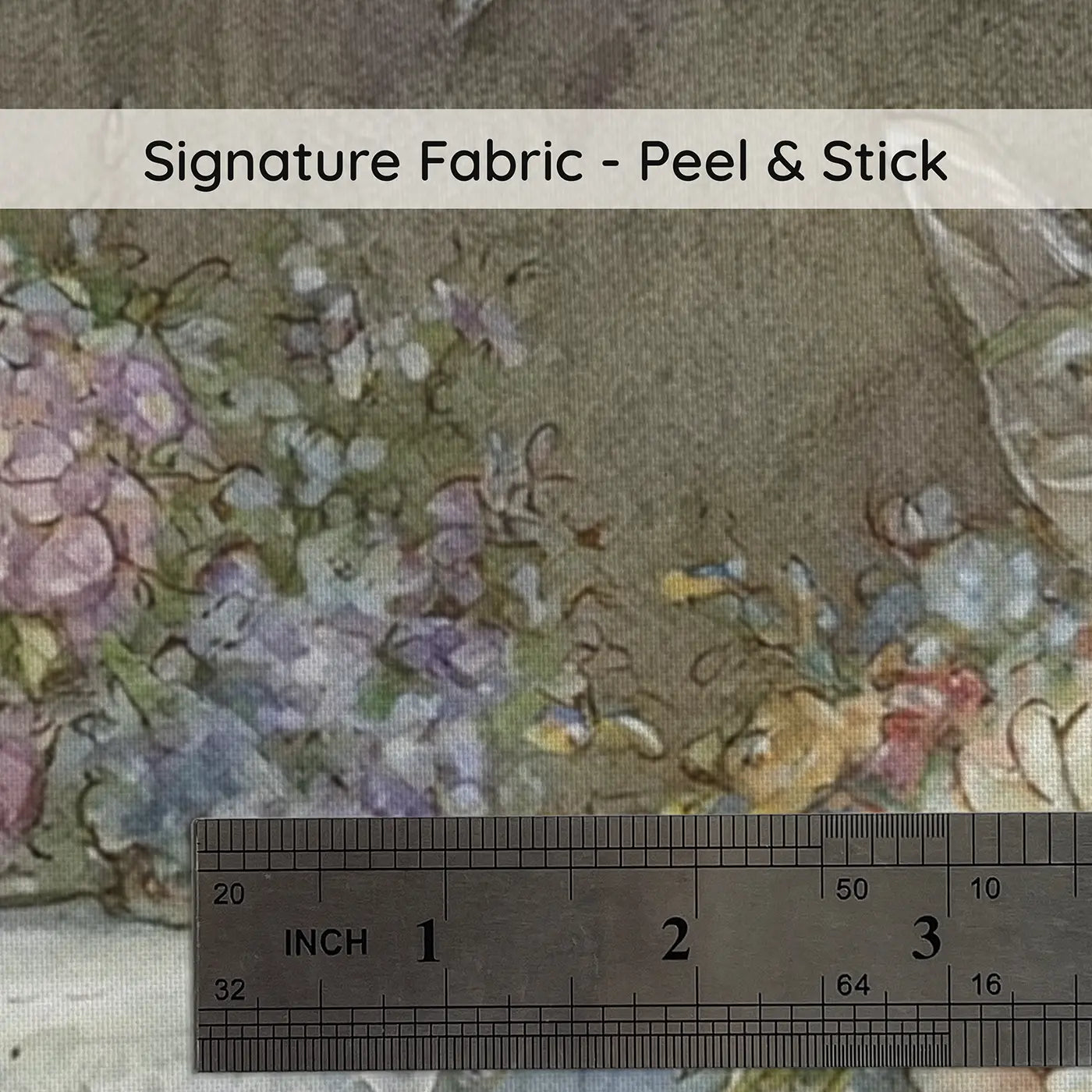 Fabric texture close-up of Fairy Flower Shop Open Day Wainscoting Wallpaper by Whimsy Tots