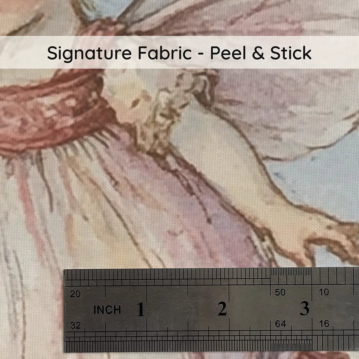 Fabric texture close-up of Fairy Laundry Day Clothesline Wainscoting Wallpaper by Whimsy Tots