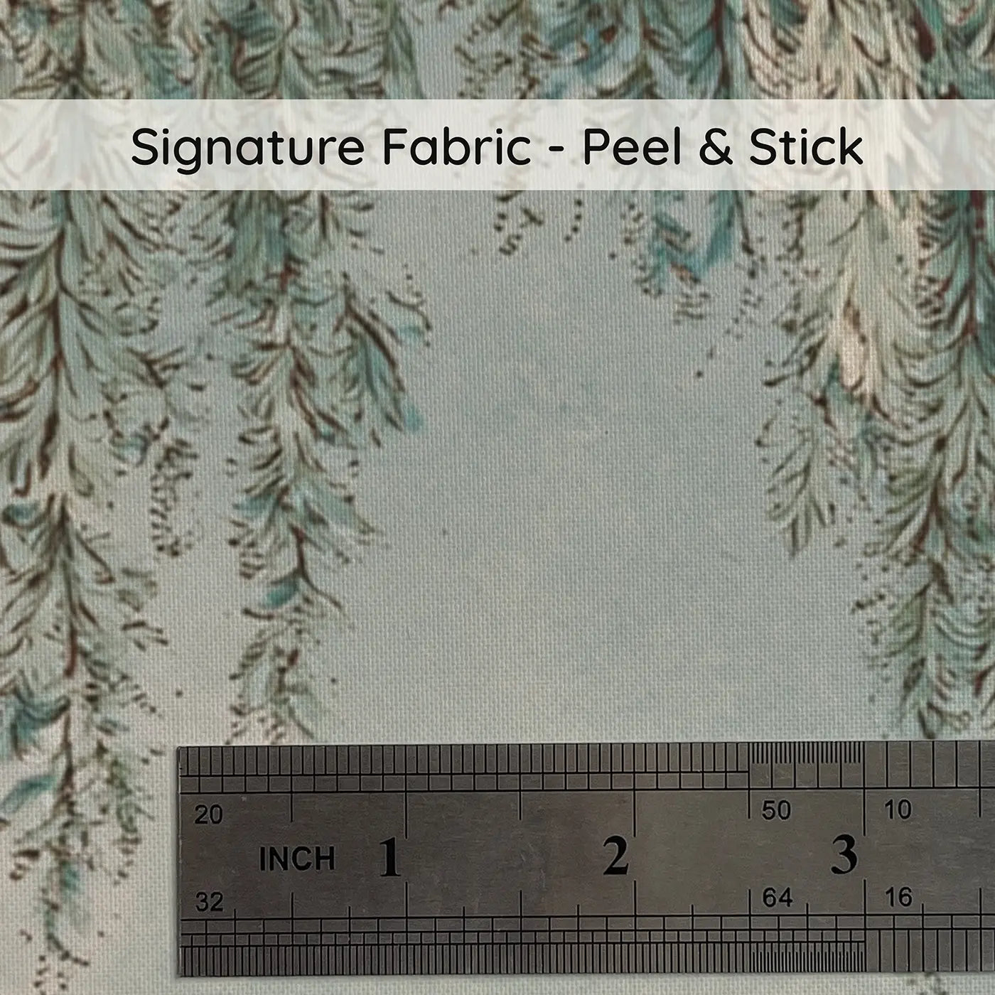 Fabric texture close-up of Fairy Willow Stream Toile Wainscoting Wallpaper by Whimsy Tots