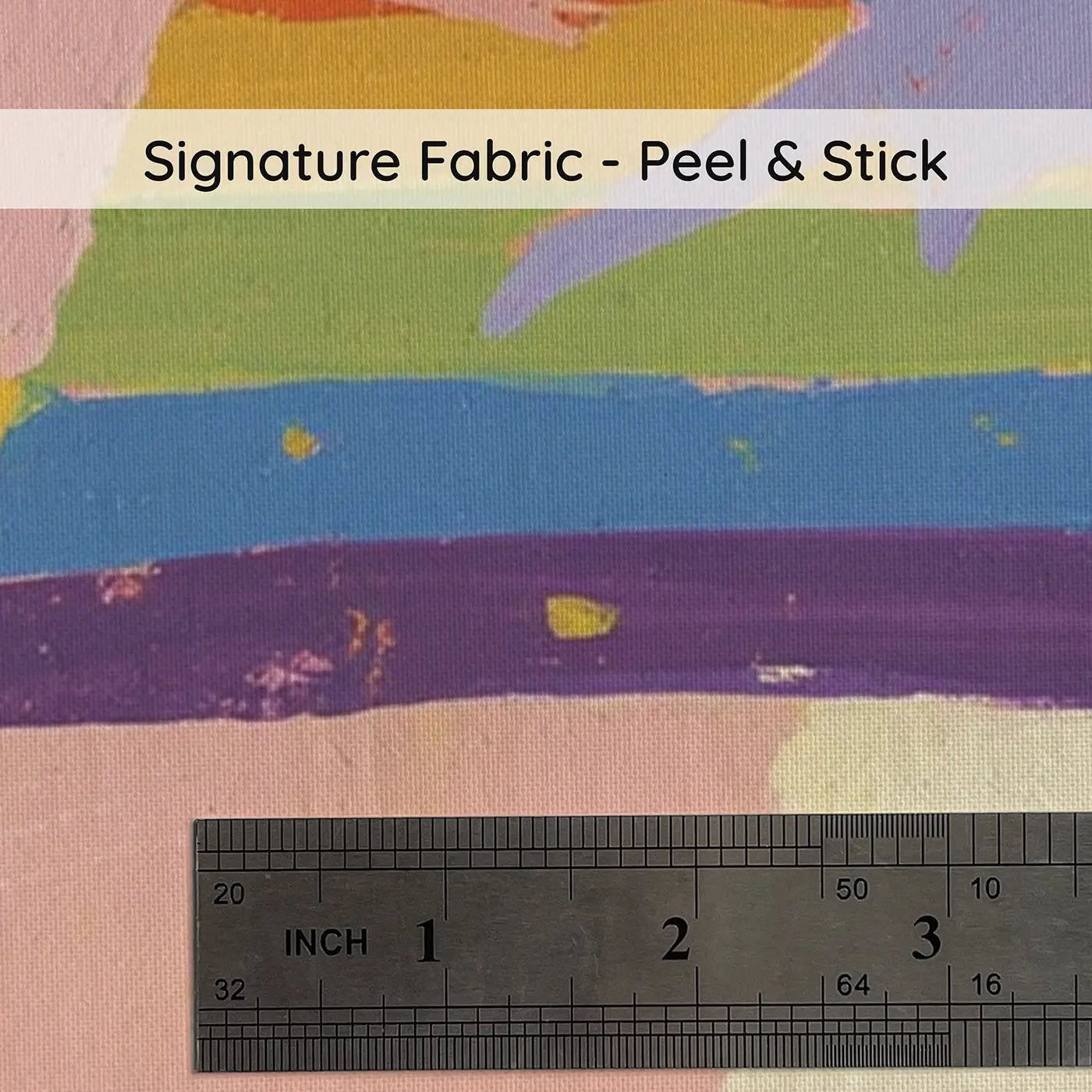 Fabric texture close-up of Flat Fairy Rainbow Bridge Wainscoting Wallpaper by Whimsy Tots