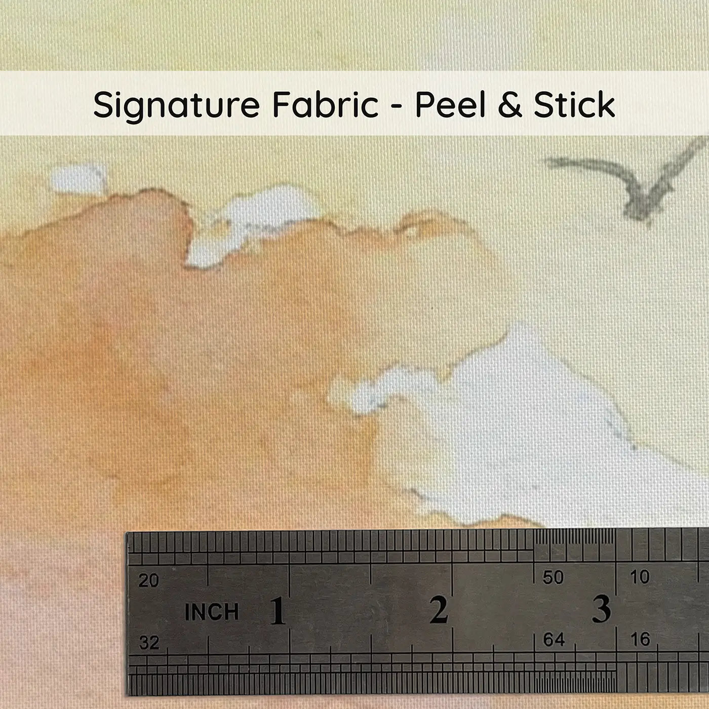 Fabric texture close-up of Pirate Ship Sunrise Horizon Wainscoting Wallpaper by Whimsy Tots