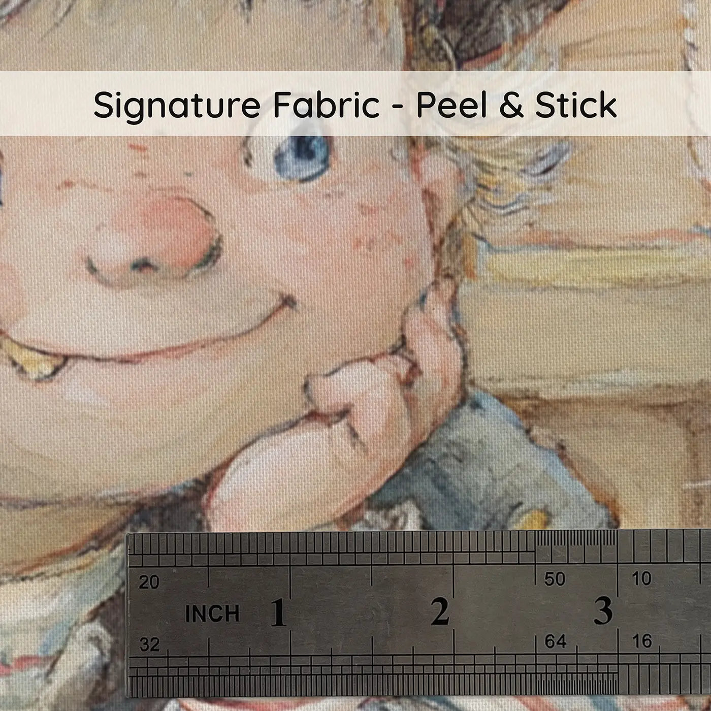 Fabric texture close-up of Pirate Captain Friendly Crew Wainscoting Wallpaper by Whimsy Tots
