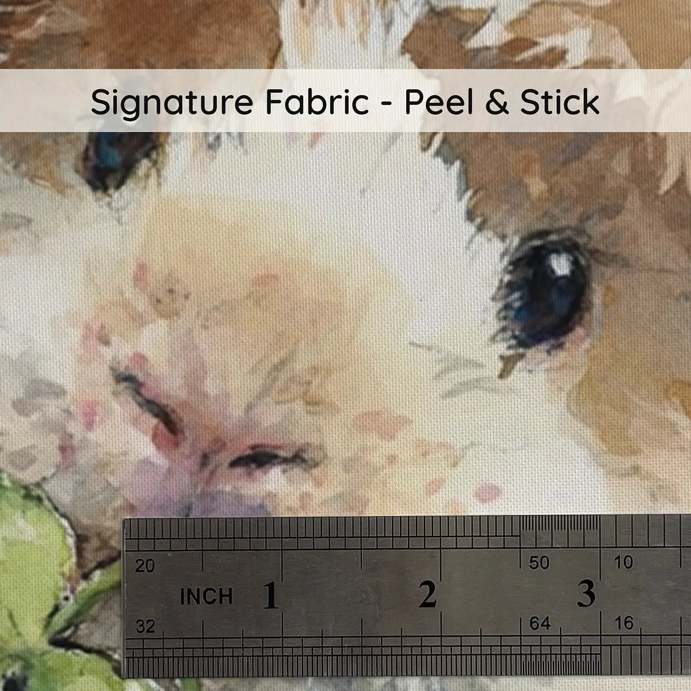 Fabric texture close-up of Guinea Pig Tea Garden Clover Wainscoting Wallpaper by Whimsy Tots