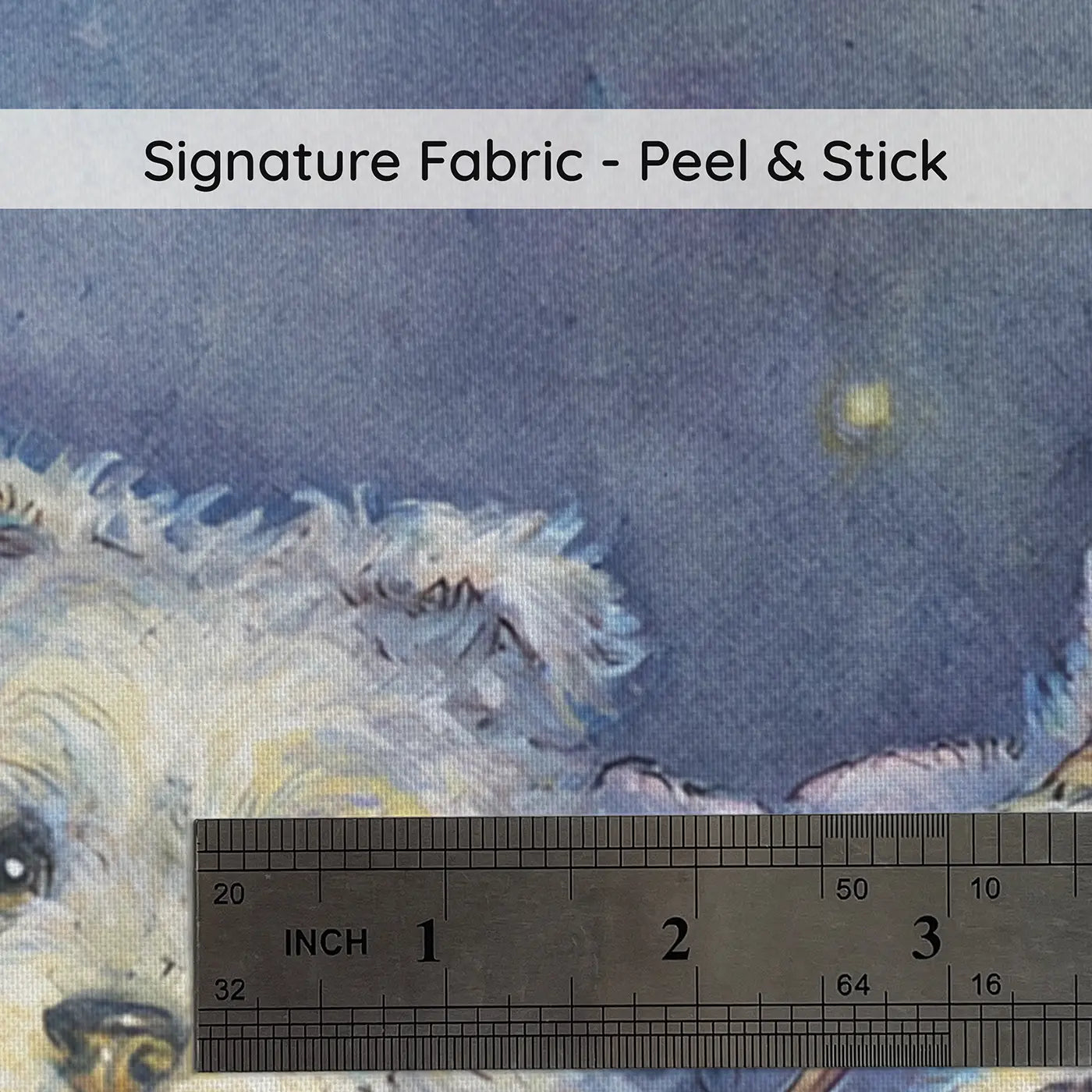 Fabric texture close-up of Puppy Adventure Camping Woods Wainscoting Wallpaper by Whimsy Tots