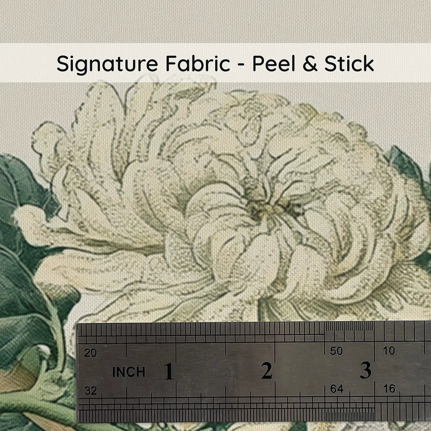 Fabric texture close-up of Dog Peony Garden Stipple Wainscoting Wallpaper by Whimsy Tots