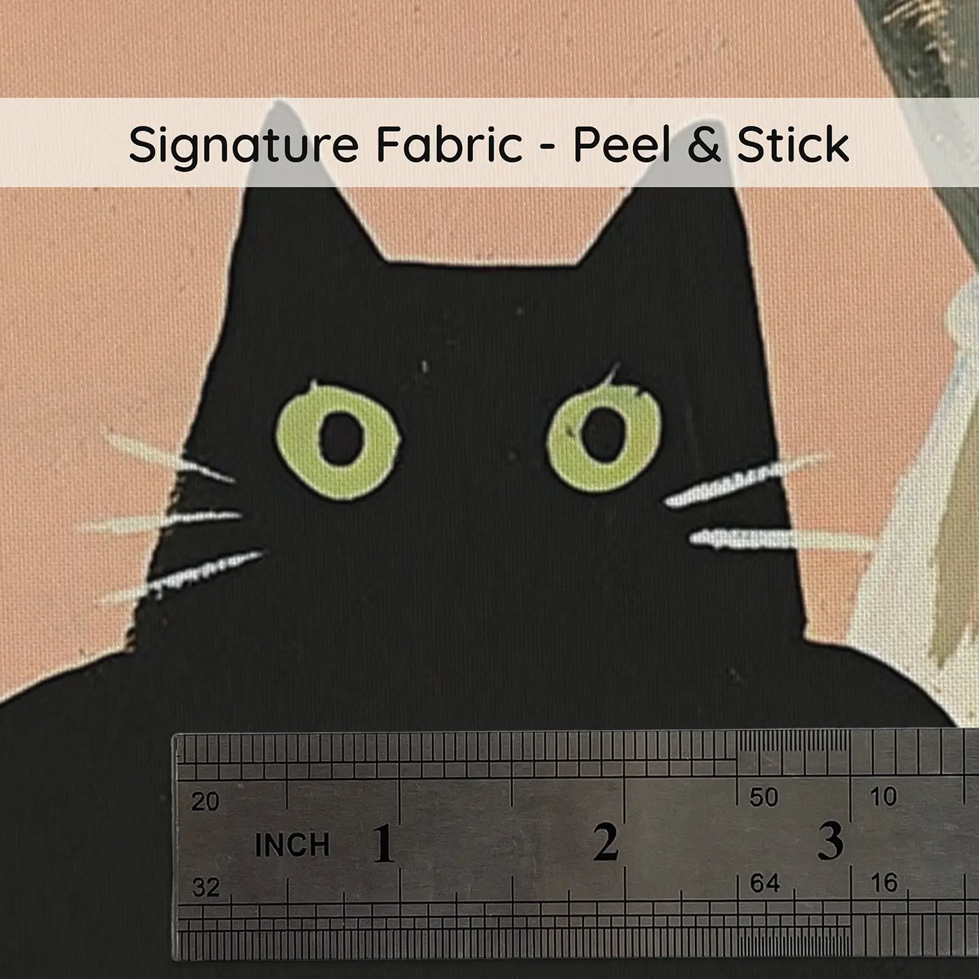 Fabric texture close-up of Graphic Cat Window Silhouettes Wainscoting Wallpaper by Whimsy Tots