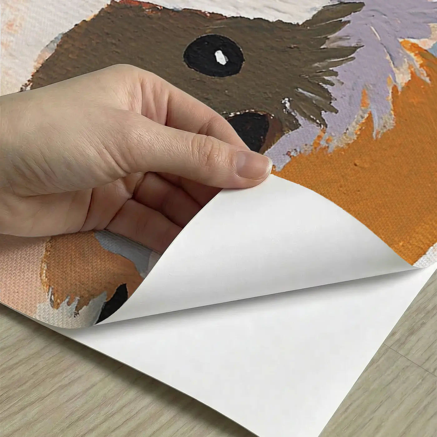 Peel-and-stick detail of Bold Guinea Pig Friends Flat Wainscoting Wallpaper by Whimsy Tots