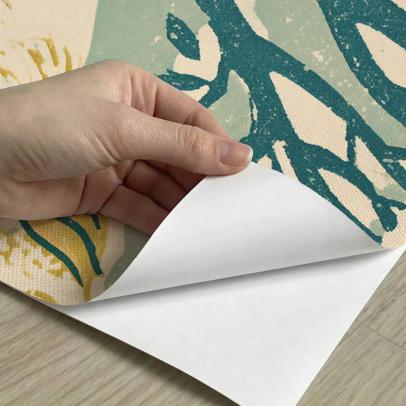 Peel-and-stick detail of Carved Dog Park Tree Band Wainscoting Wallpaper by Whimsy Tots