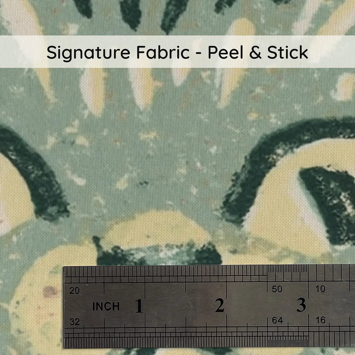 Fabric texture close-up of Block Print Cat Fish Garden Wainscoting Wallpaper by Whimsy Tots