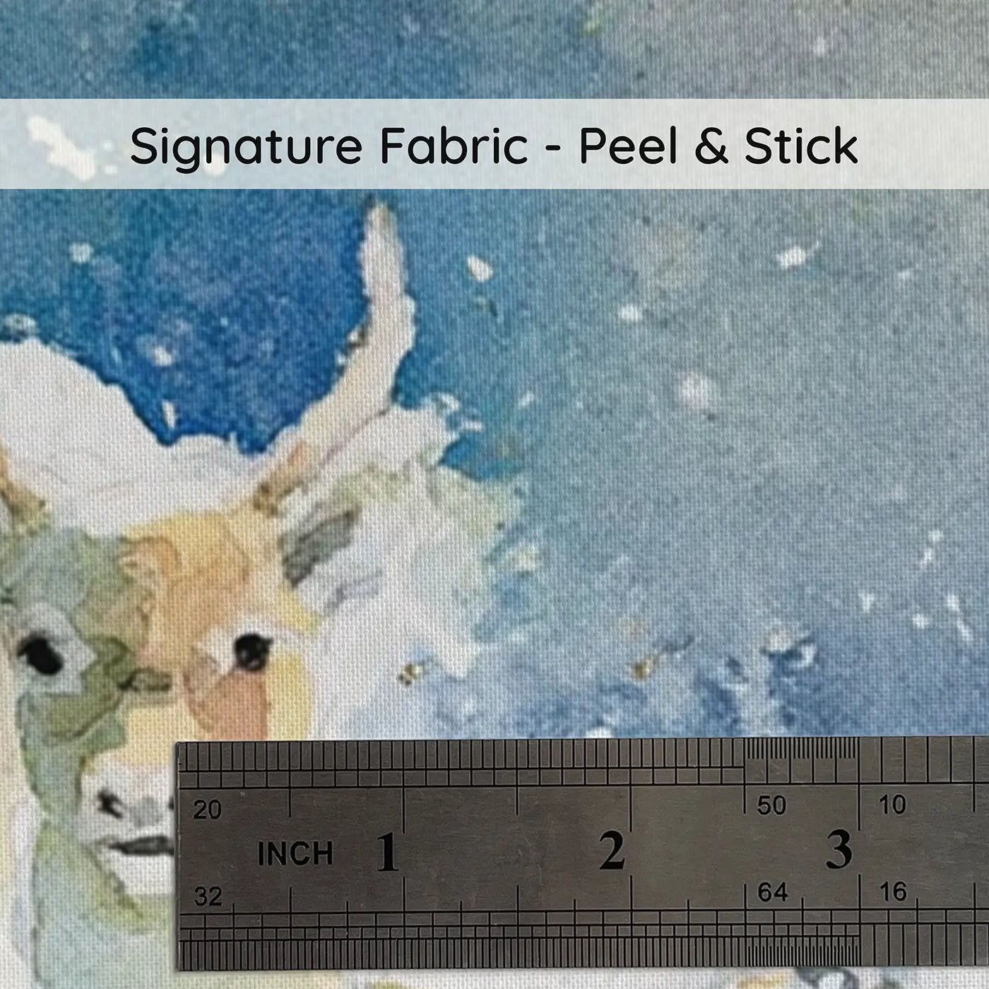 Fabric texture close-up of Reindeer Arctic Aurora Night Wainscoting Wallpaper by Whimsy Tots
