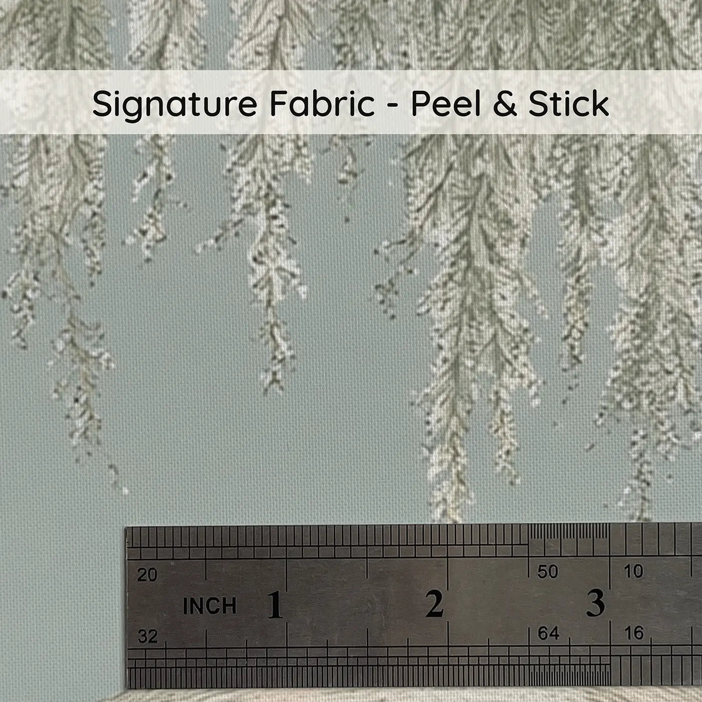 Fabric texture close-up of Deer Willow Stream Toile Wainscoting Wallpaper by Whimsy Tots