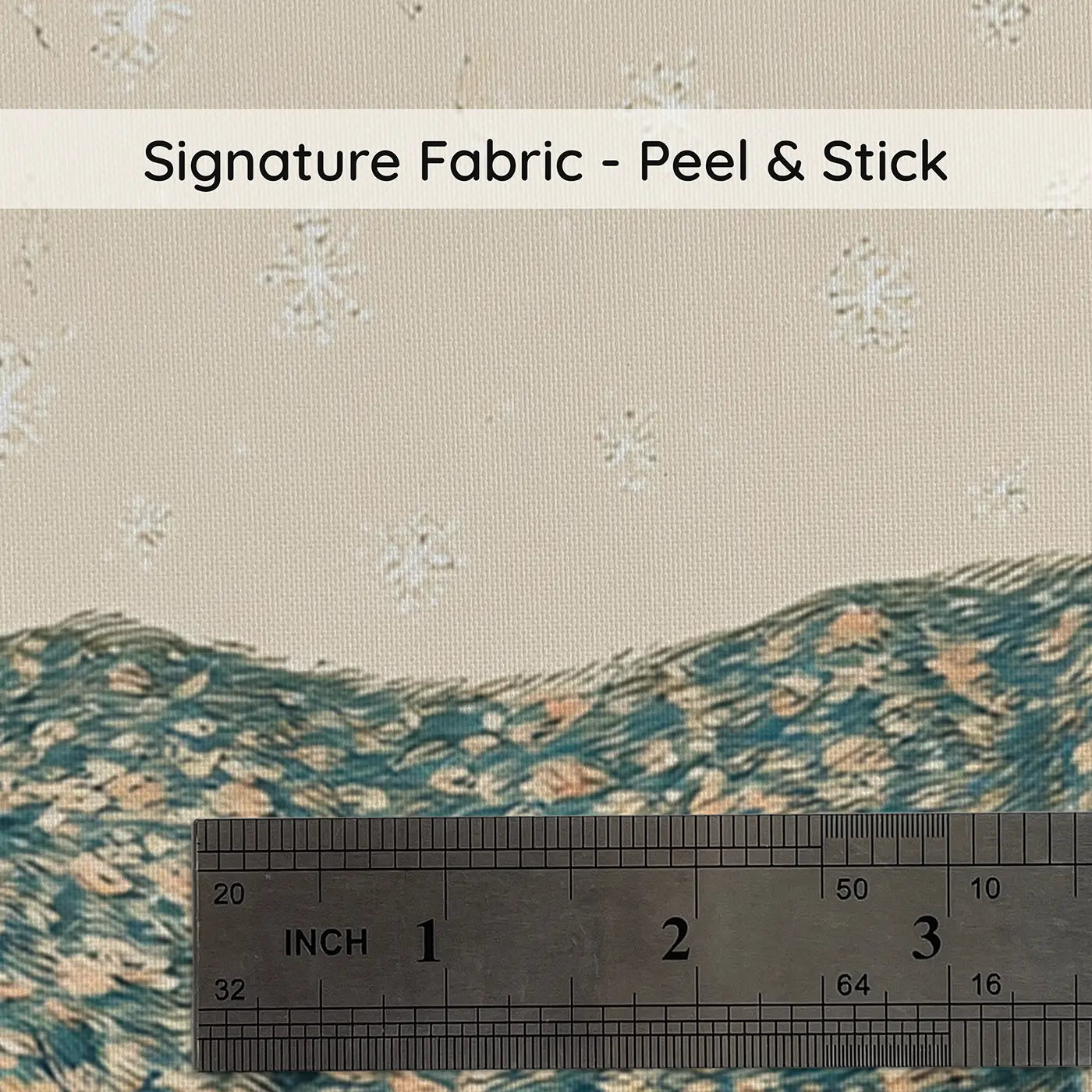 Fabric texture close-up of Reindeer Pine Branch Scene Wainscoting Wallpaper by Whimsy Tots