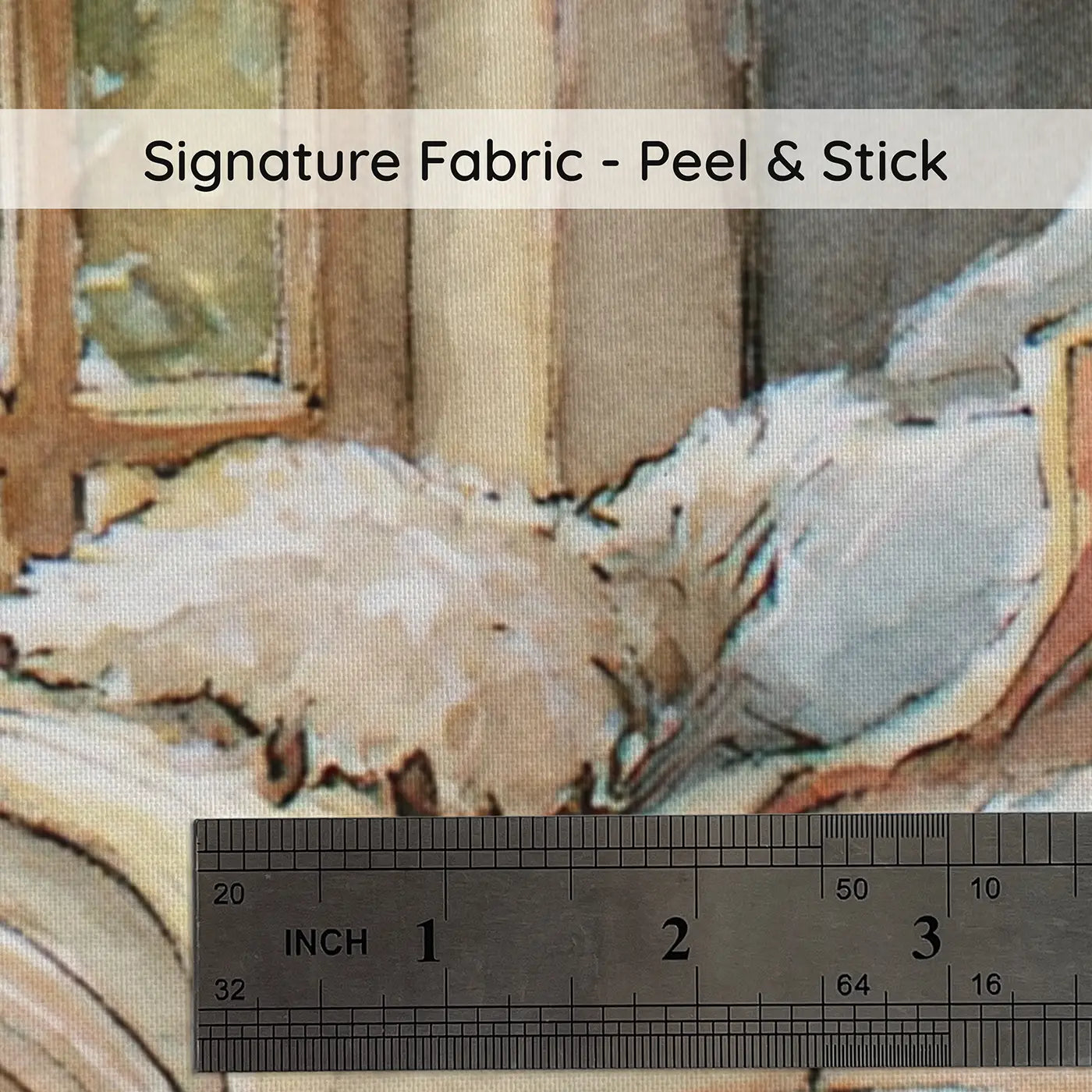 Fabric texture close-up of Bear Library Reading Window Wainscoting Wallpaper by Whimsy Tots