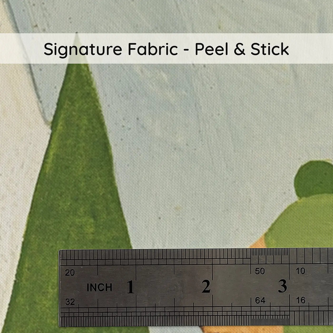 Fabric texture close-up of Graphic Bear Mountain Parade Wainscoting Wallpaper by Whimsy Tots