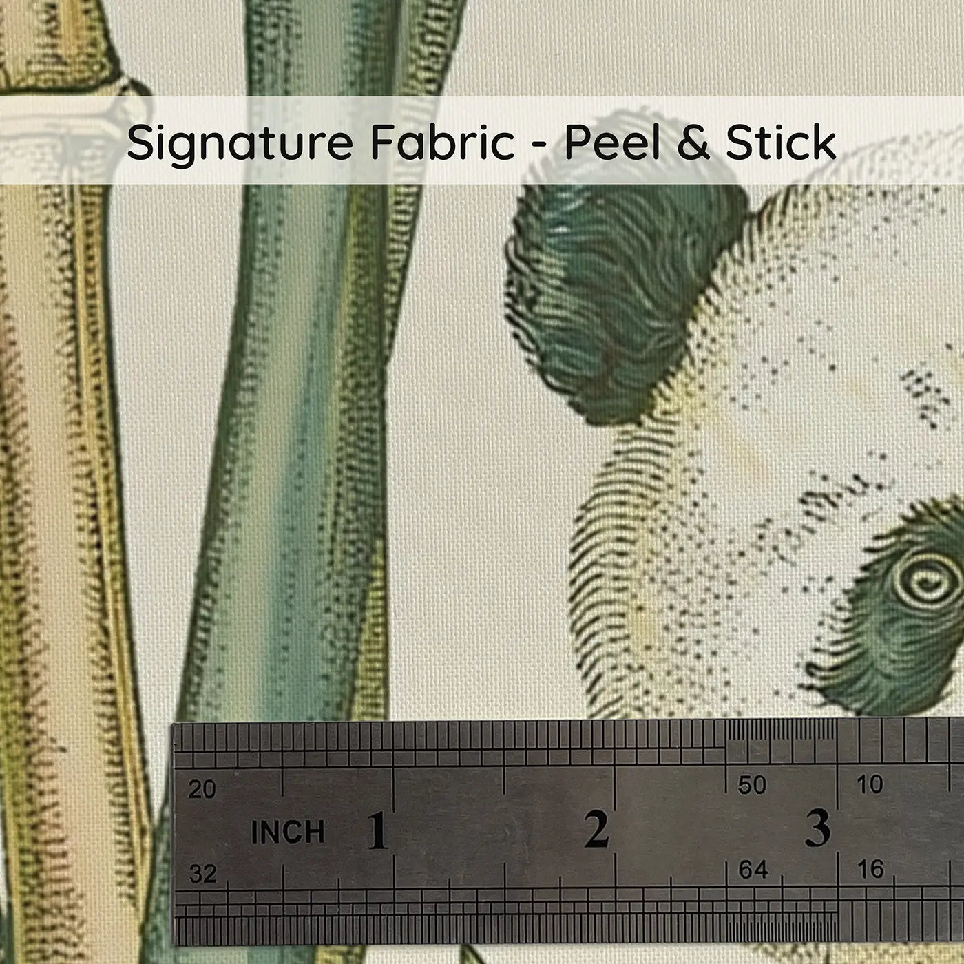 Fabric texture close-up of Panda Bamboo Toile Stipple Wainscoting Wallpaper by Whimsy Tots