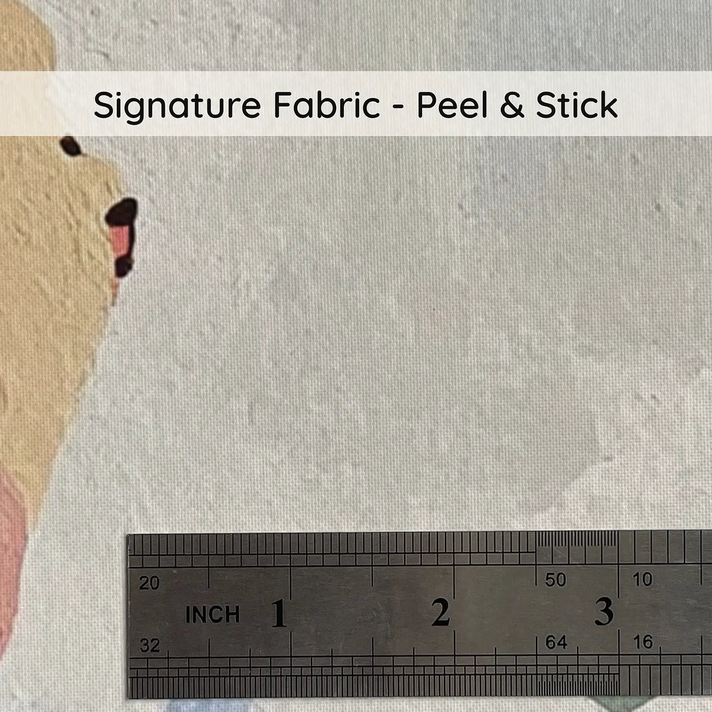 Fabric texture close-up of Flat Teddy Bear Row Parade Wainscoting Wallpaper by Whimsy Tots