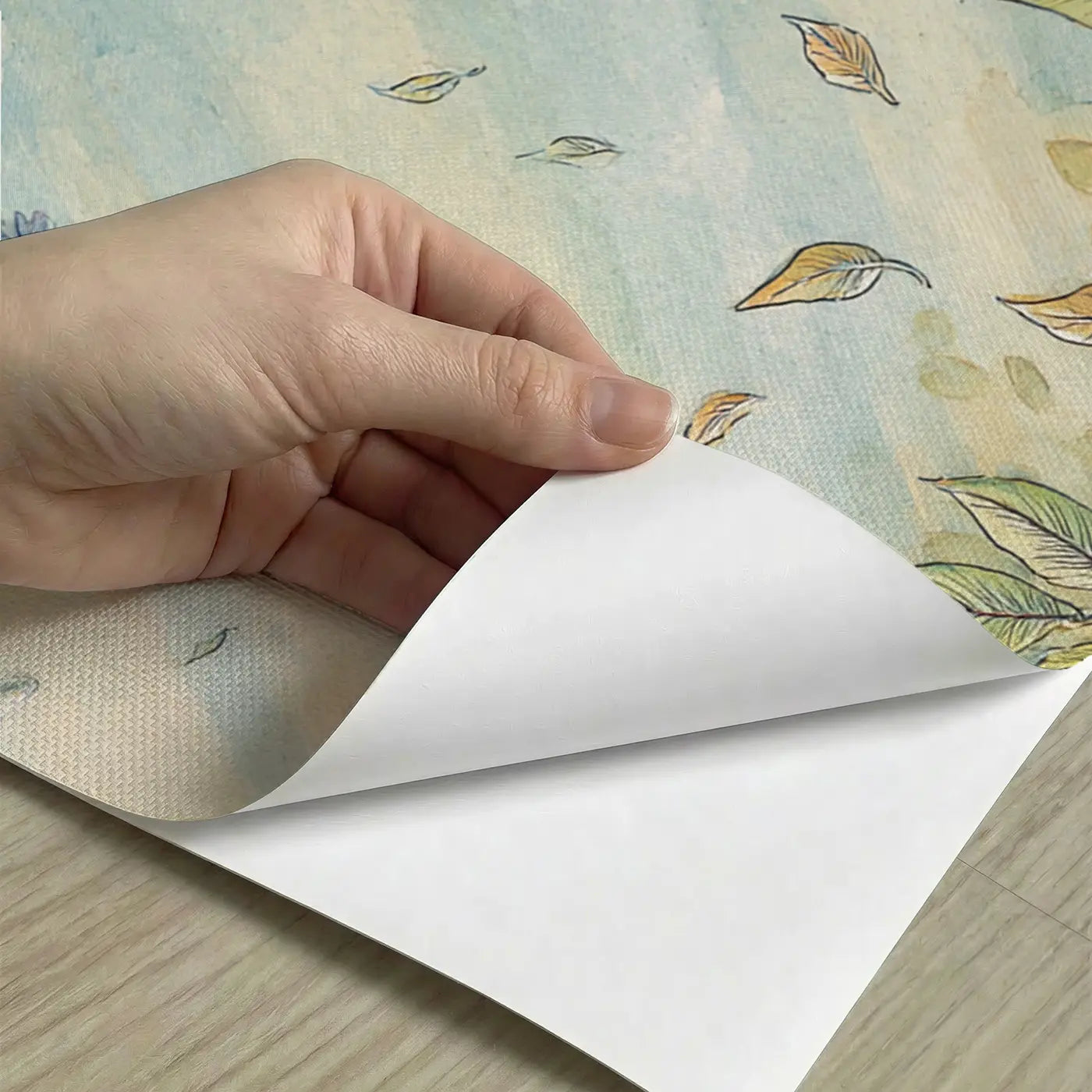 Peel-and-stick detail of Dinosaur Friends Picnic Clearing Wainscoting Wallpaper by Whimsy Tots