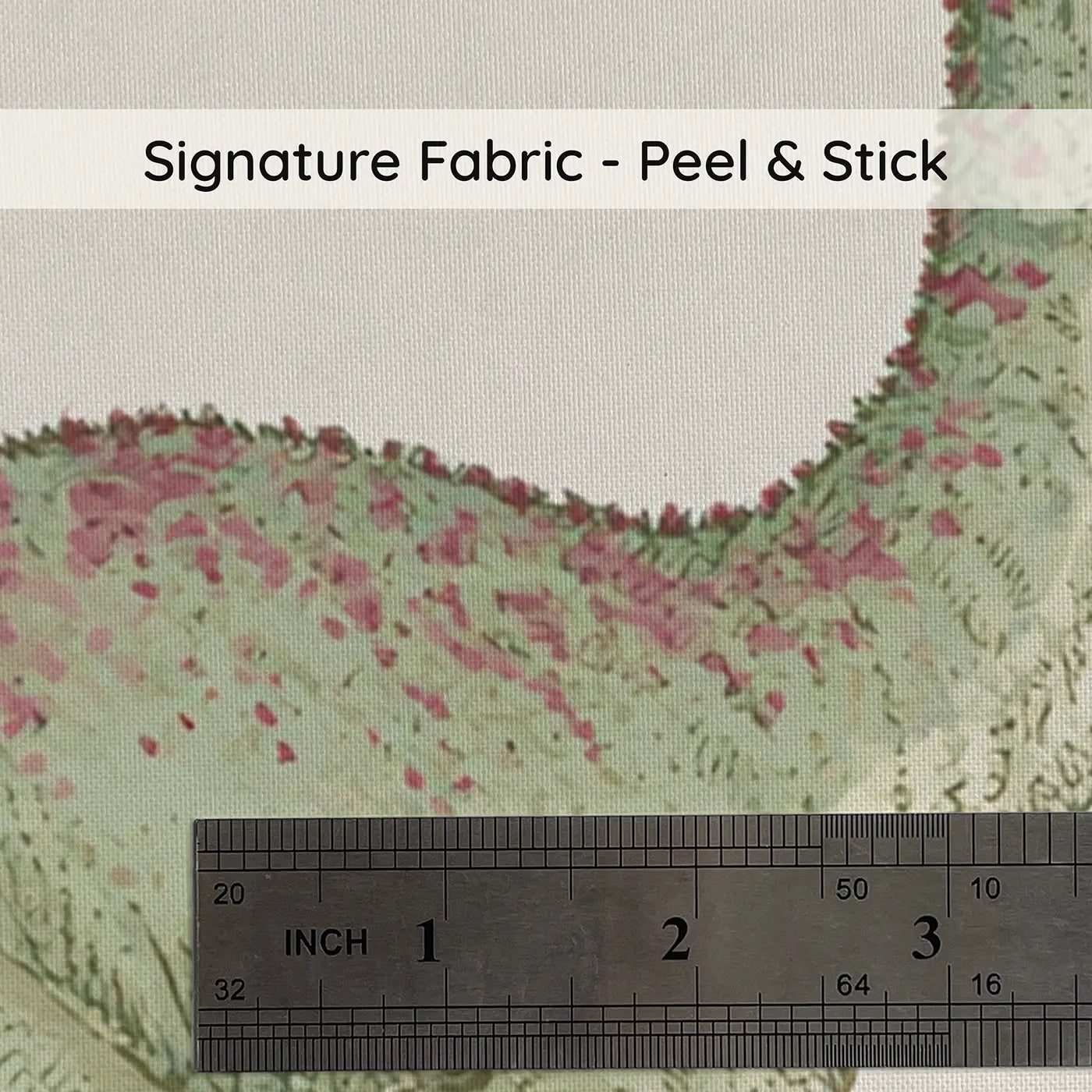 Fabric texture close-up of Baby Dinosaur Flower Garden Wainscoting Wallpaper by Whimsy Tots