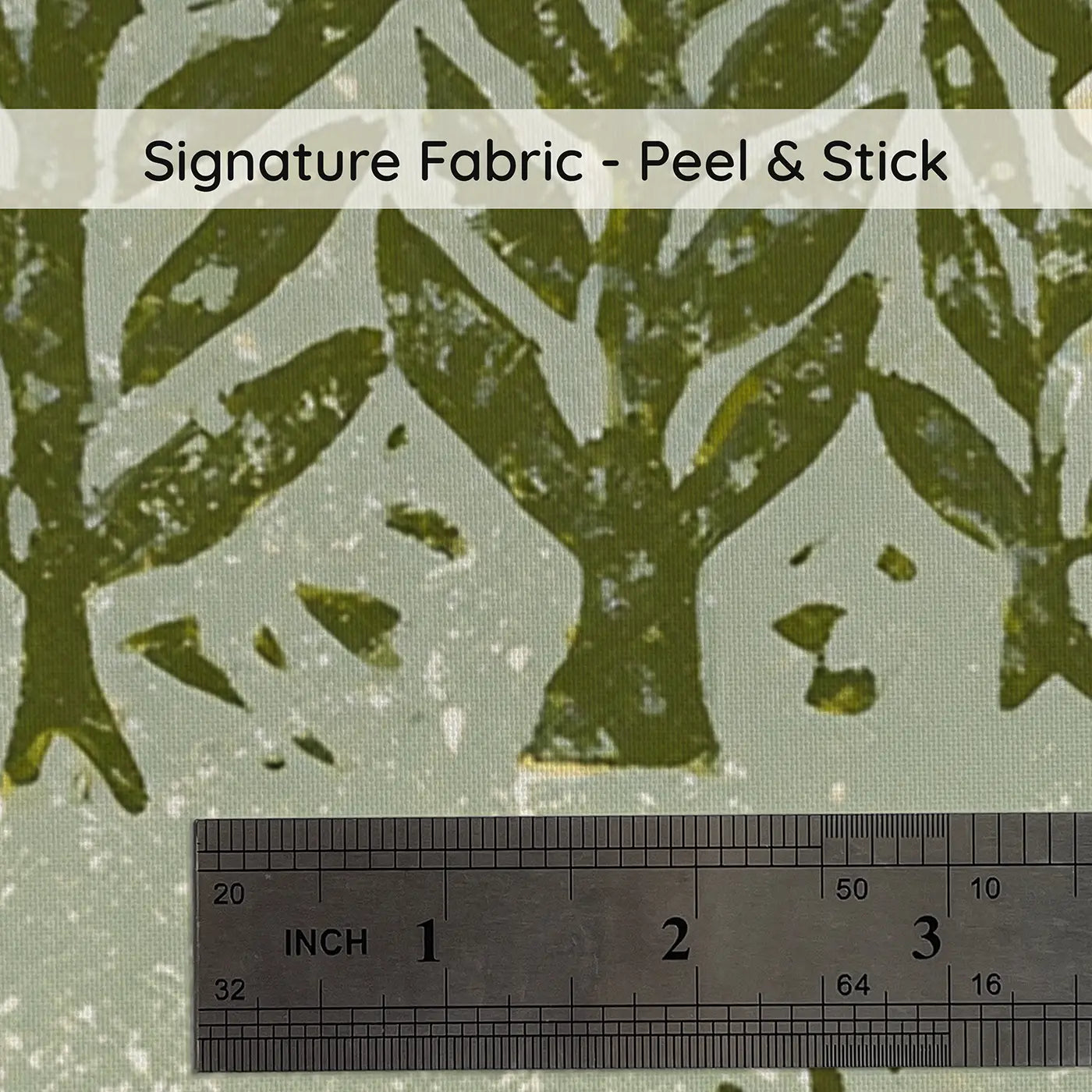 Fabric texture close-up of Carved Ankylosaurus Soft Forest Wainscoting Wallpaper by Whimsy Tots