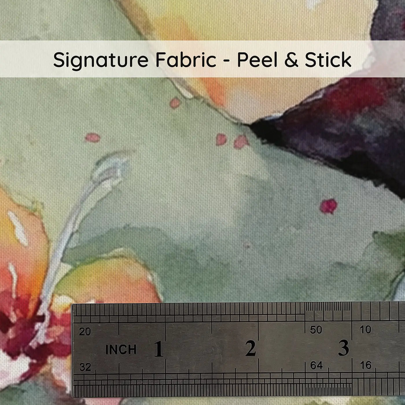 Fabric texture close-up of Toucan Rainforest Fruit Morning Wainscoting Wallpaper by Whimsy Tots