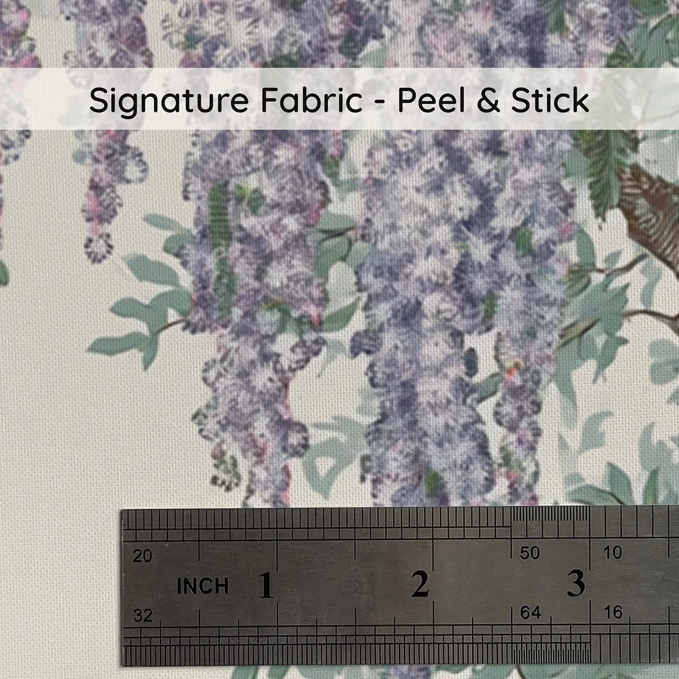 Fabric texture close-up of Gazelle Acacia Stipple Scene Wainscoting Wallpaper by Whimsy Tots