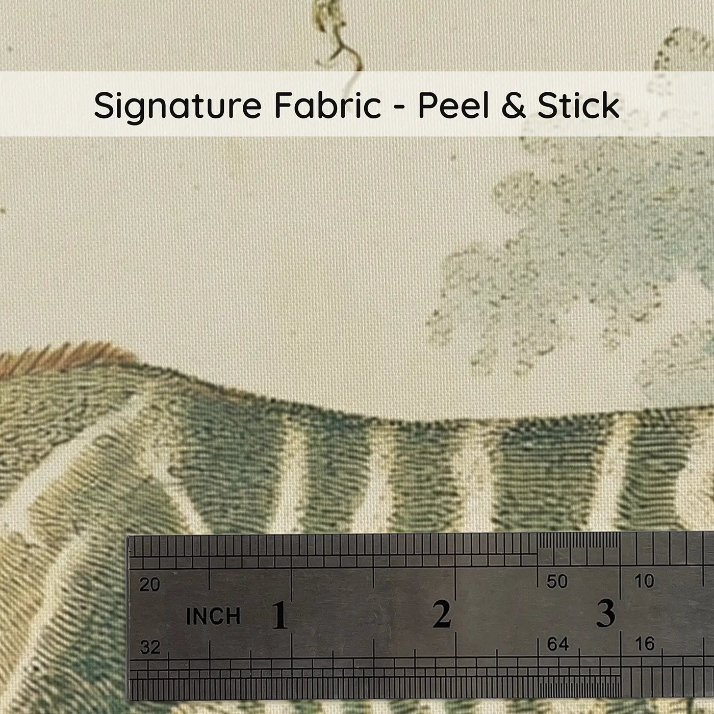 Fabric texture close-up of Okapi Forest Botanical Wainscoting Wallpaper by Whimsy Tots