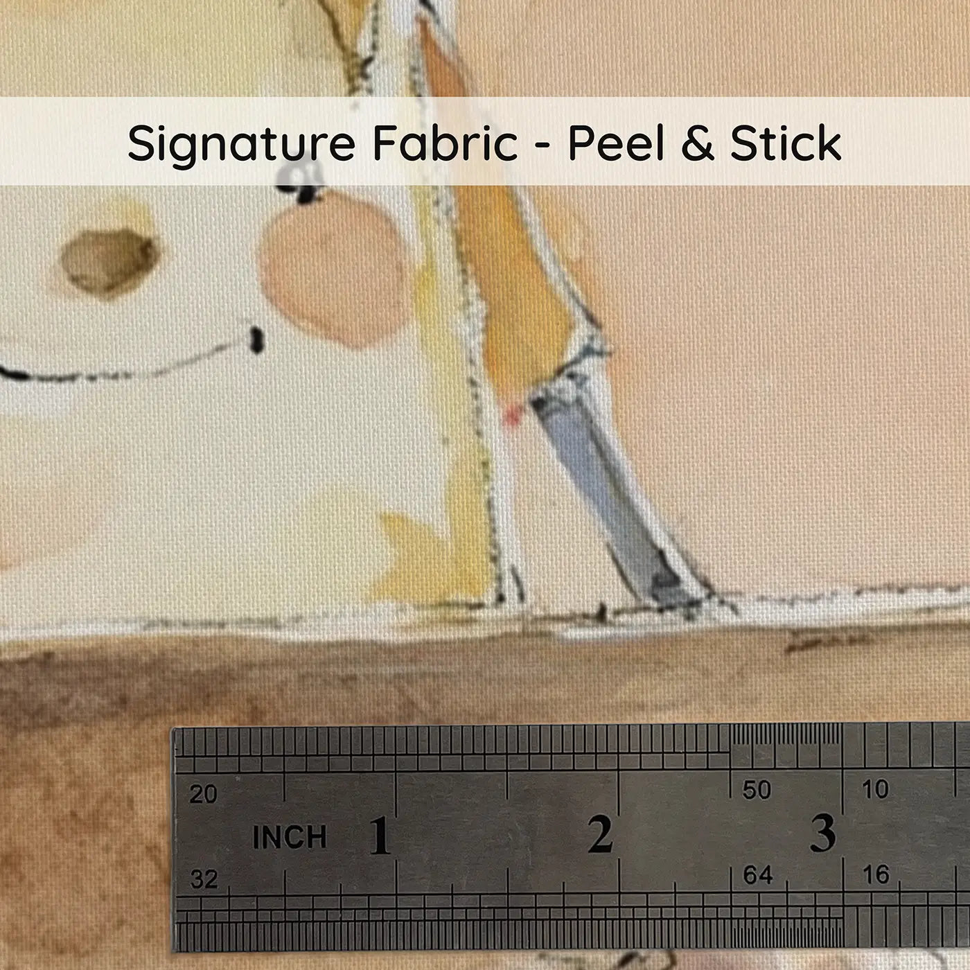 Fabric texture close-up of Bulldozer Soft Dirt Push Wainscoting Wallpaper by Whimsy Tots