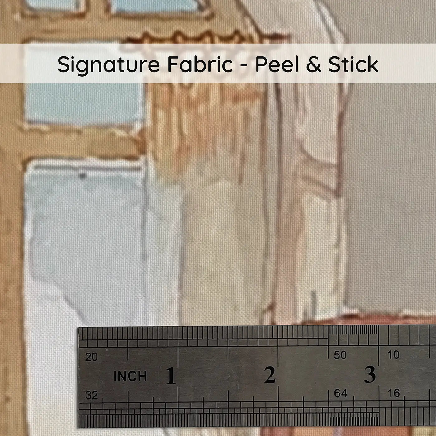 Fabric texture close-up of Cat Airport Terminal Wait Wainscoting Wallpaper by Whimsy Tots