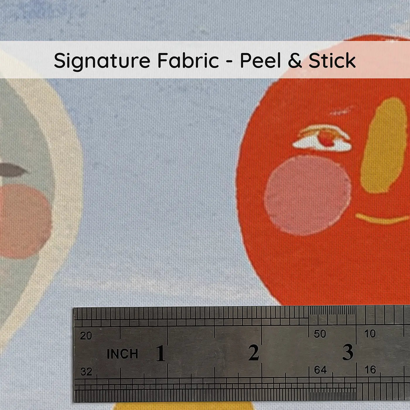 Fabric texture close-up of Flat Balloon Fleet Bright Wainscoting Wallpaper by Whimsy Tots