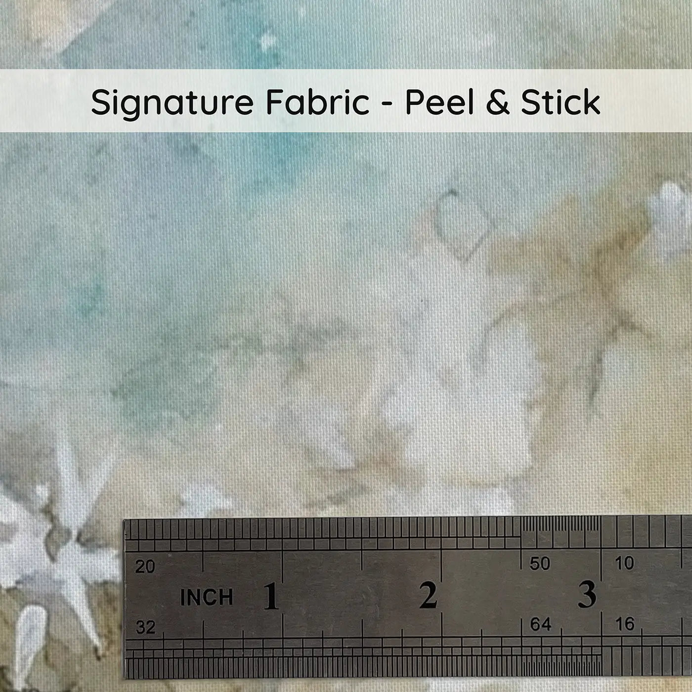 Fabric texture close-up of Arctic Fox Snow Hunt Soft Wainscoting Wallpaper by Whimsy Tots
