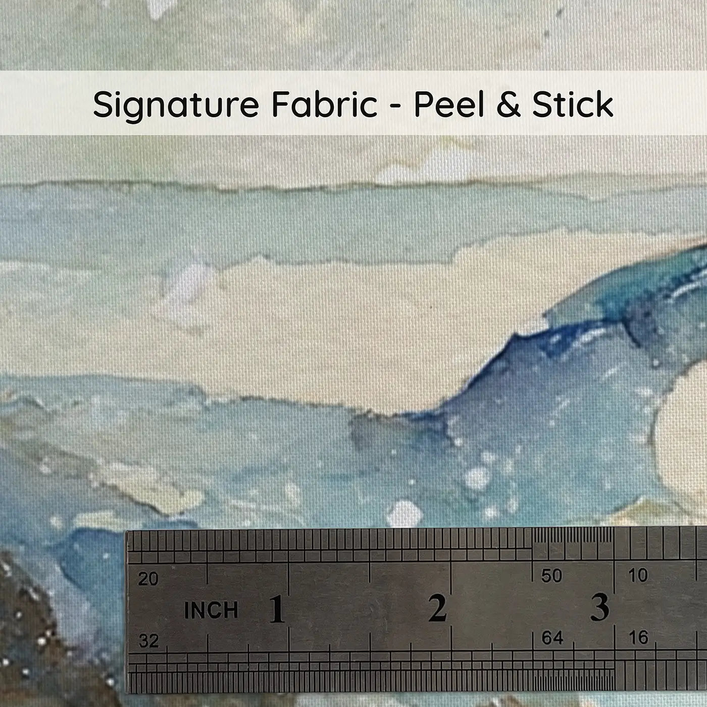 Fabric texture close-up of Orca Pod Ocean Glide Wainscoting Wallpaper by Whimsy Tots