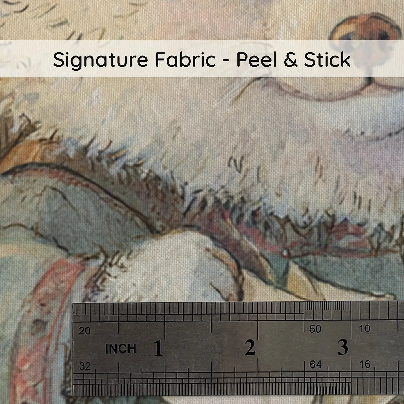 Fabric texture close-up of Arctic Fox Mail Carrier Wainscoting Wallpaper by Whimsy Tots