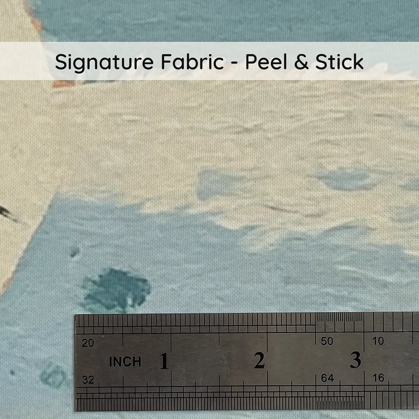Fabric texture close-up of Flat Walrus Family Row Wainscoting Wallpaper by Whimsy Tots