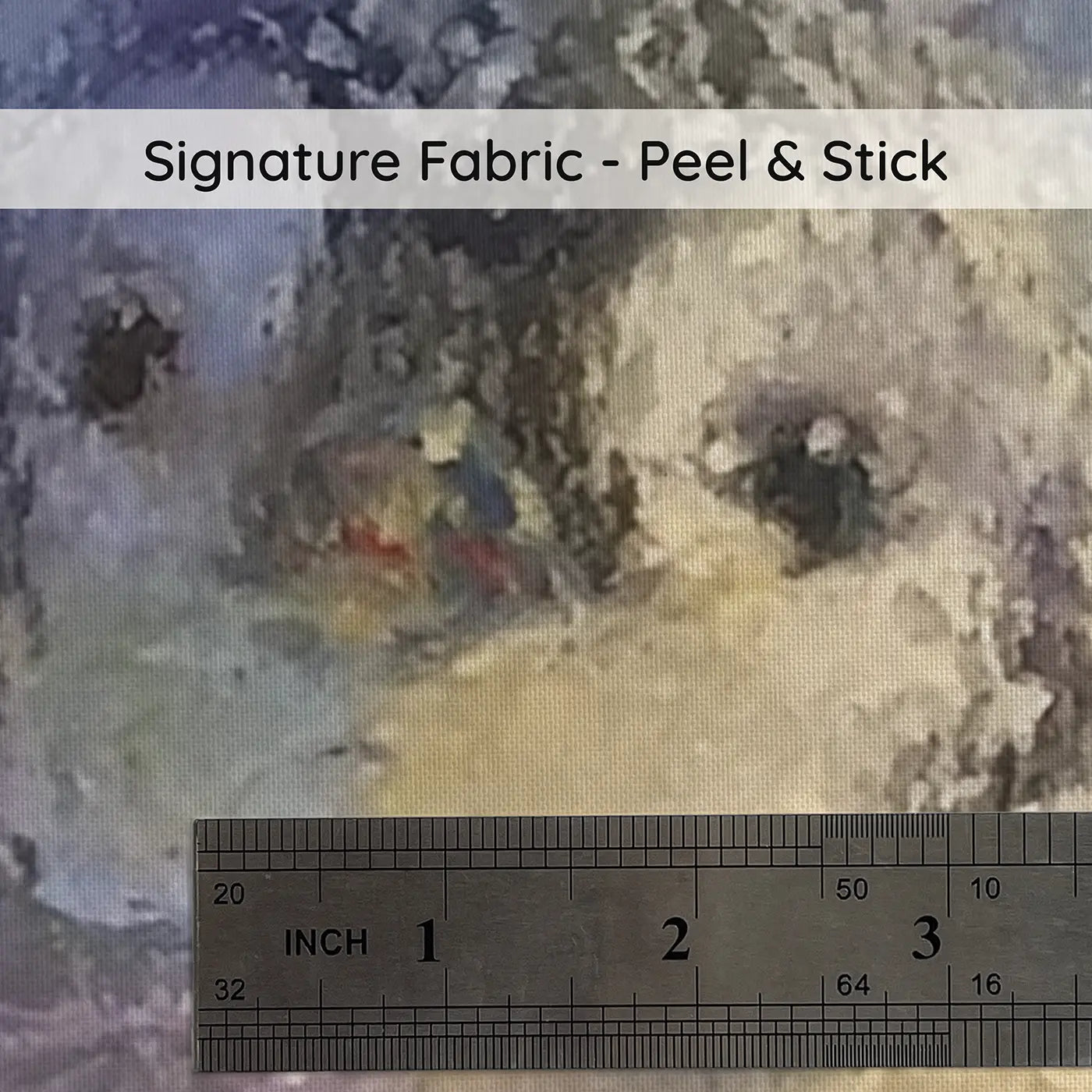 Fabric texture close-up of Pastel Penguin Chick Huddle Wainscoting Wallpaper by Whimsy Tots