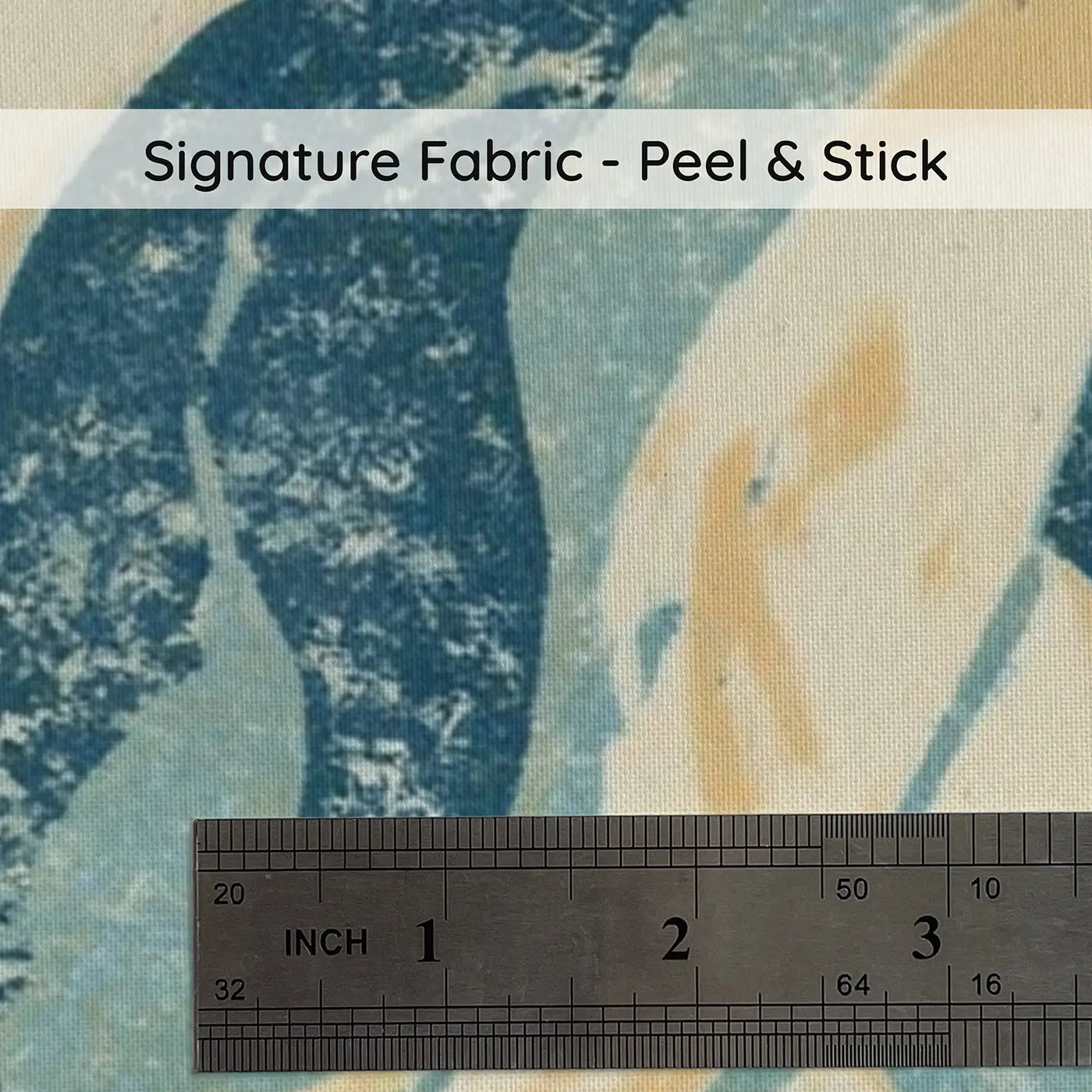 Fabric texture close-up of Block Print Penguin Waddle Wainscoting Wallpaper by Whimsy Tots