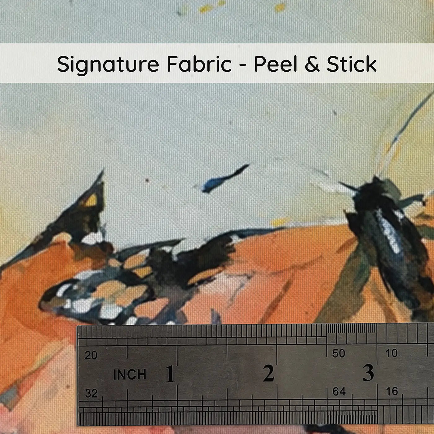 Fabric texture close-up of Monarch Butterfly Migration Wainscoting Wallpaper by Whimsy Tots