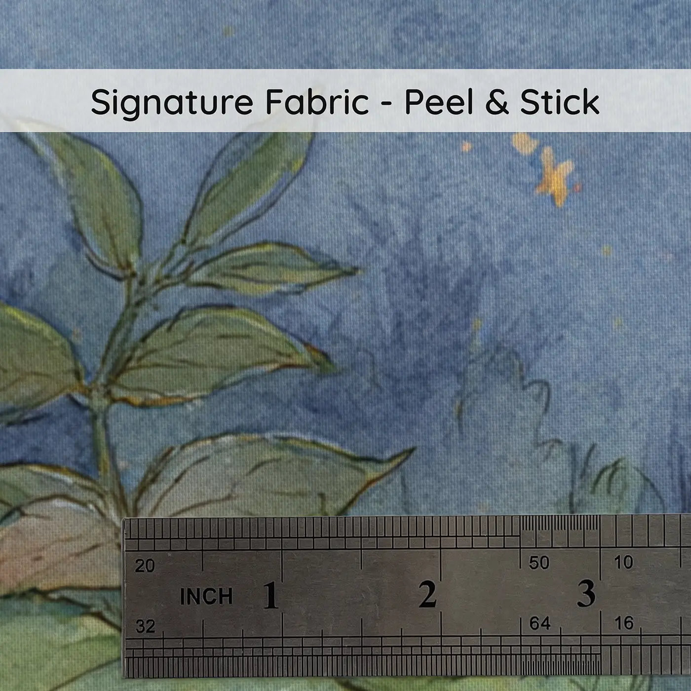 Fabric texture close-up of Cricket Orchestra Night Garden Wainscoting Wallpaper by Whimsy Tots