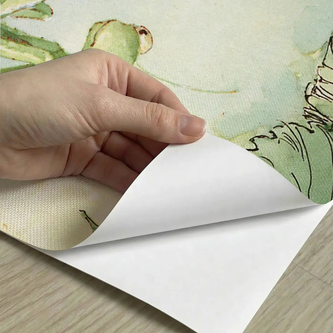 Peel-and-stick detail of Praying Mantis Chess Game Wainscoting Wallpaper by Whimsy Tots