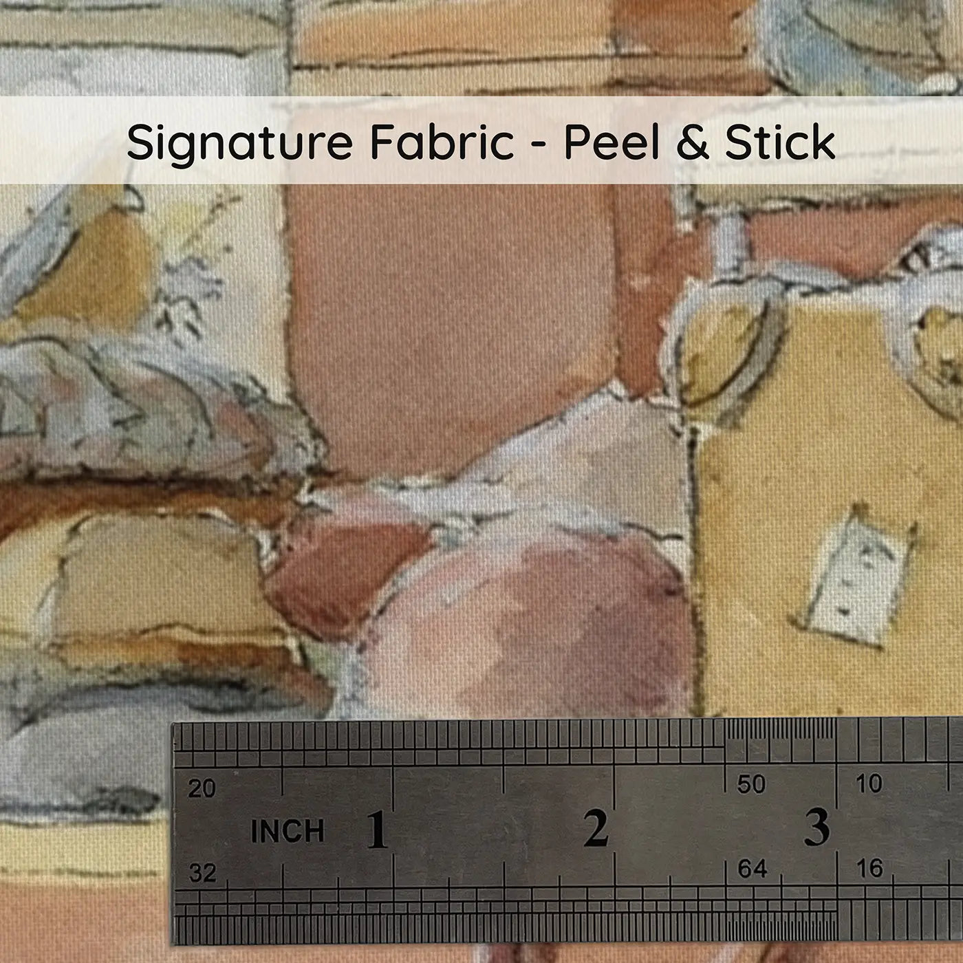 Fabric texture close-up of Baggage Claim Mouse Rush Wainscoting Wallpaper by Whimsy Tots