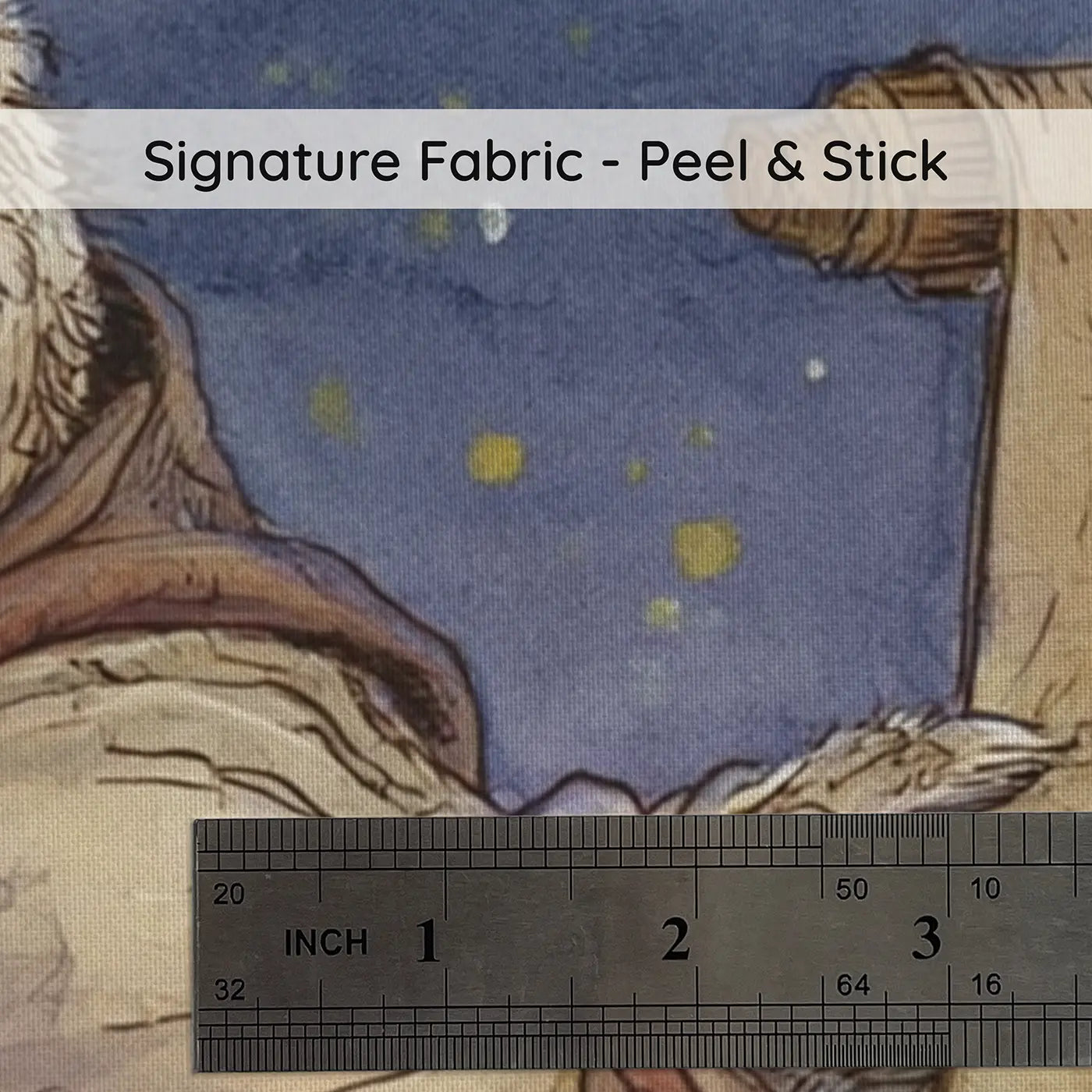 Fabric texture close-up of Owl Observatory Star Chart Wainscoting Wallpaper by Whimsy Tots